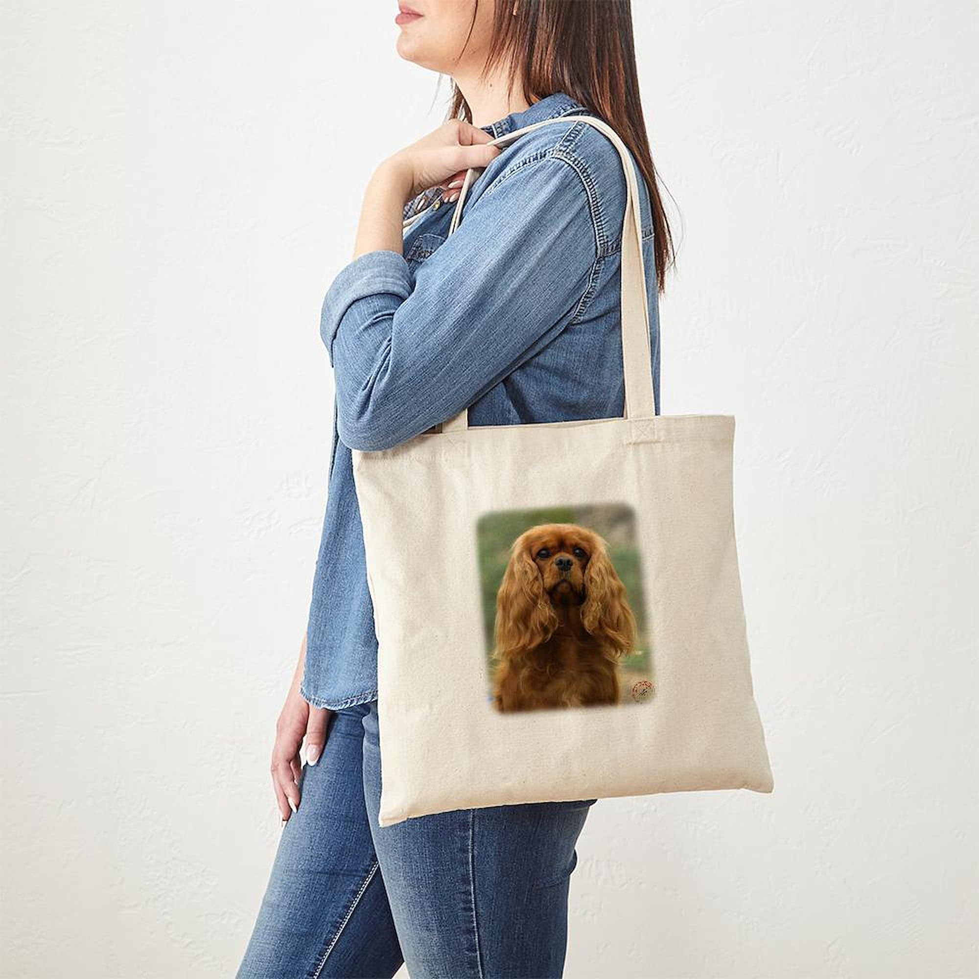 CafePress Cavalier King Charles Spaniel Tote Bag - Natural Canvas Reusable Shopping Bag