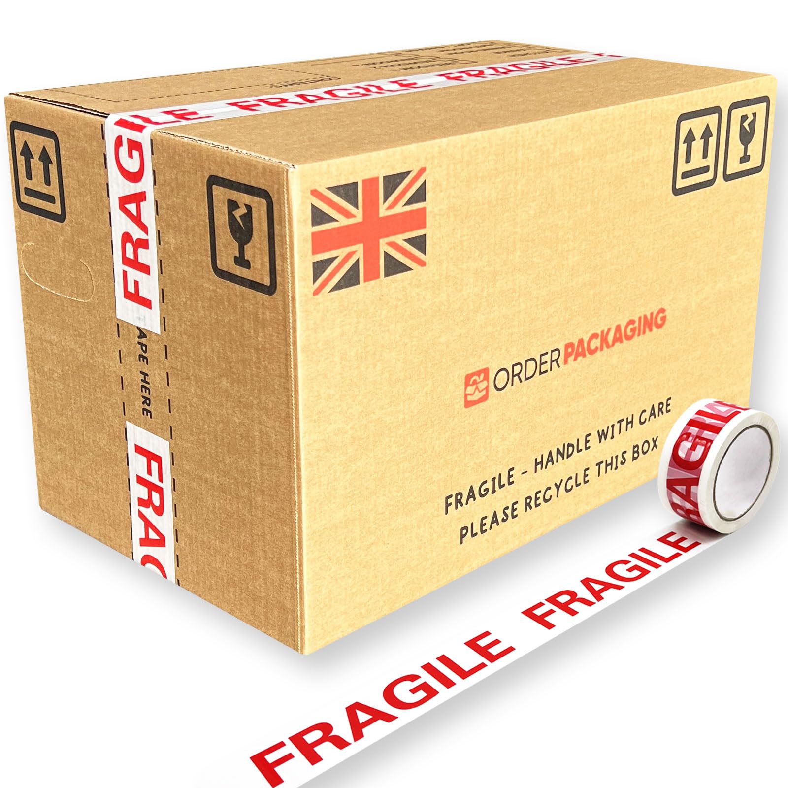  - 25 X Strong Large Cardboard Storage Moving House Packing Boxes 52Cm X 30Cm X 30Cm 47 Litres Carry Handles And Room List
