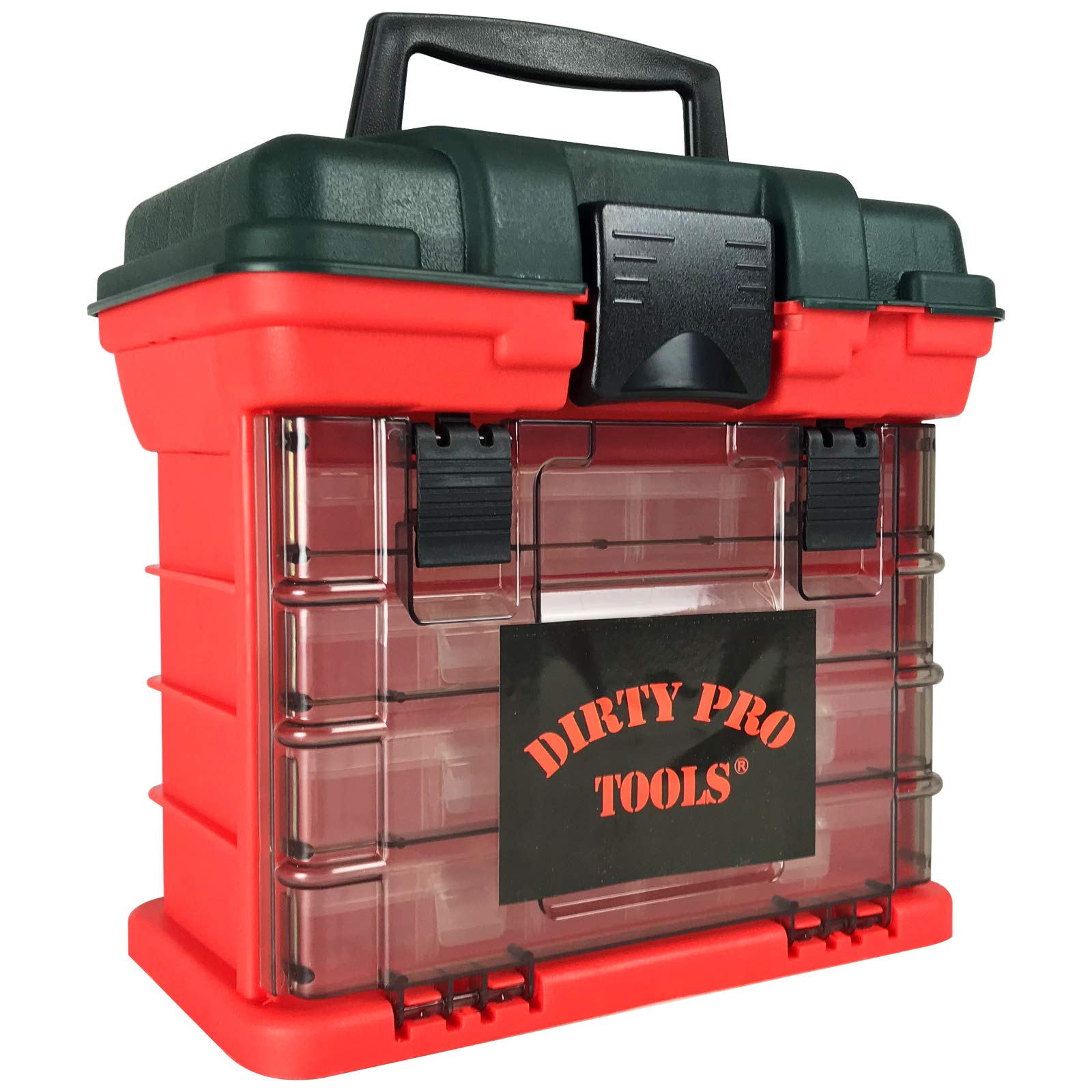 Dirty Pro Tools Utility Diy Storage Tool Box Carry Case 4 Drawers & Organiser Dividers