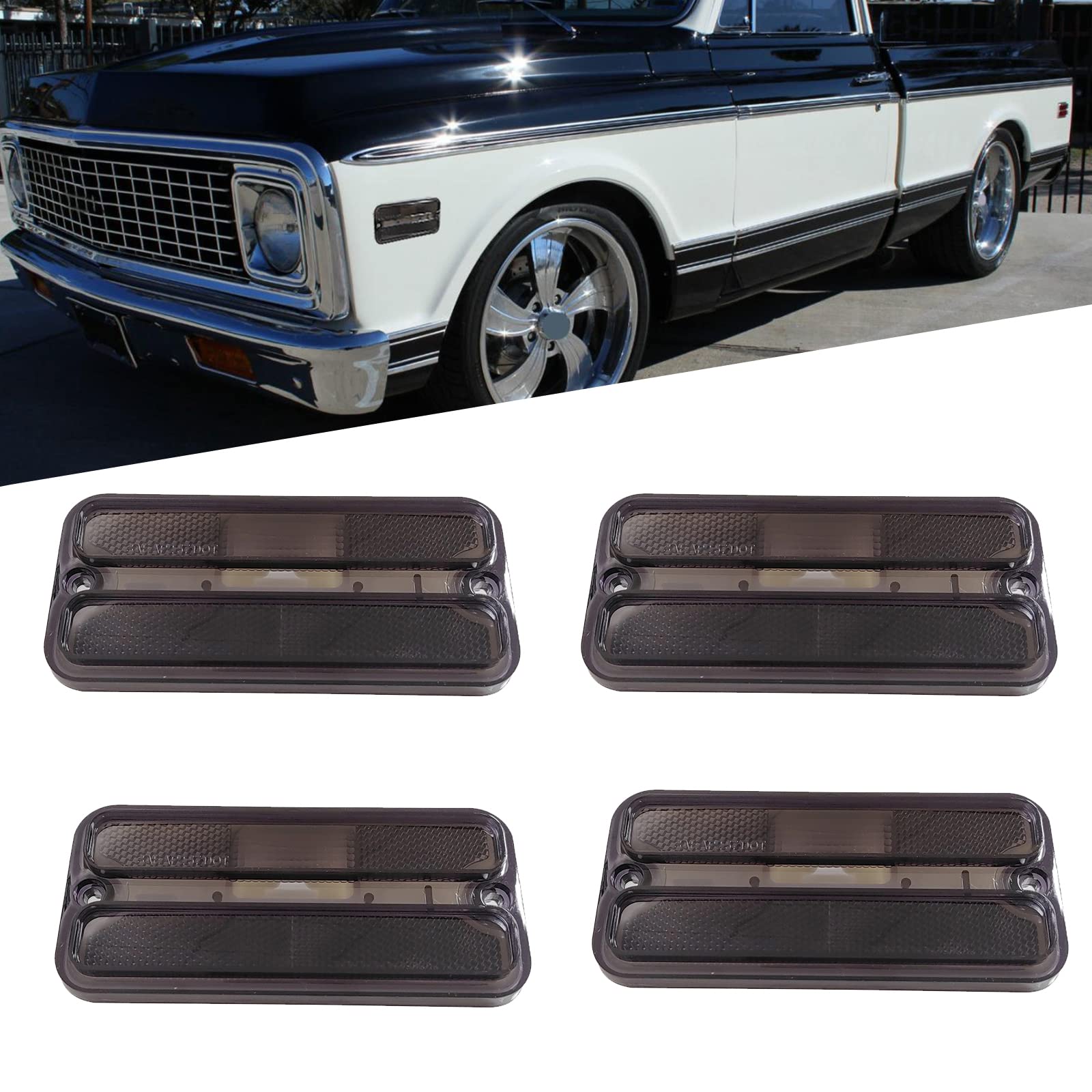 Amazon.com: KYYET Smoke Lens Front/Rear Bumper Fender Side Marker