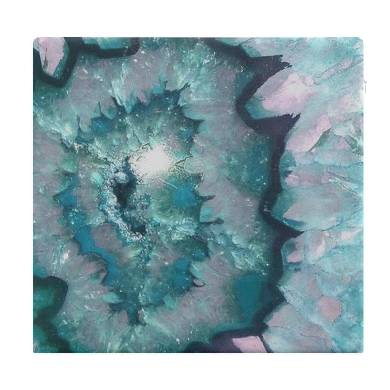 JZemdybill Chair Pad, Teal Agate Seat Pad, Square Chair Cushion for Yoga Living Room Balcony