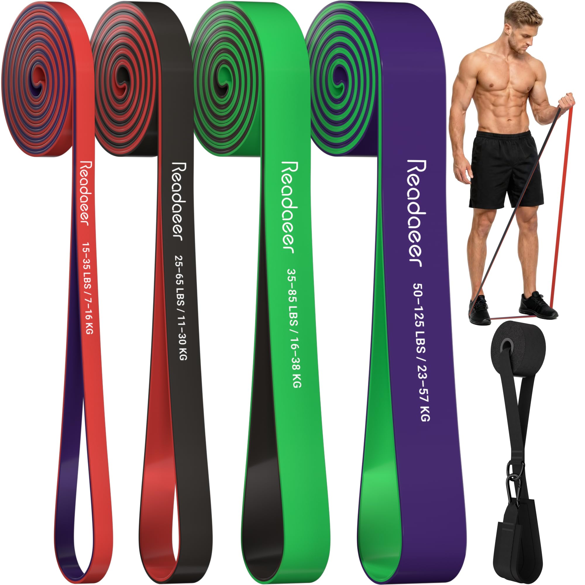 Resistance Bands Set for Men & Women, 4 Levels Exercise Bands, 15-125 LBS โ image 1