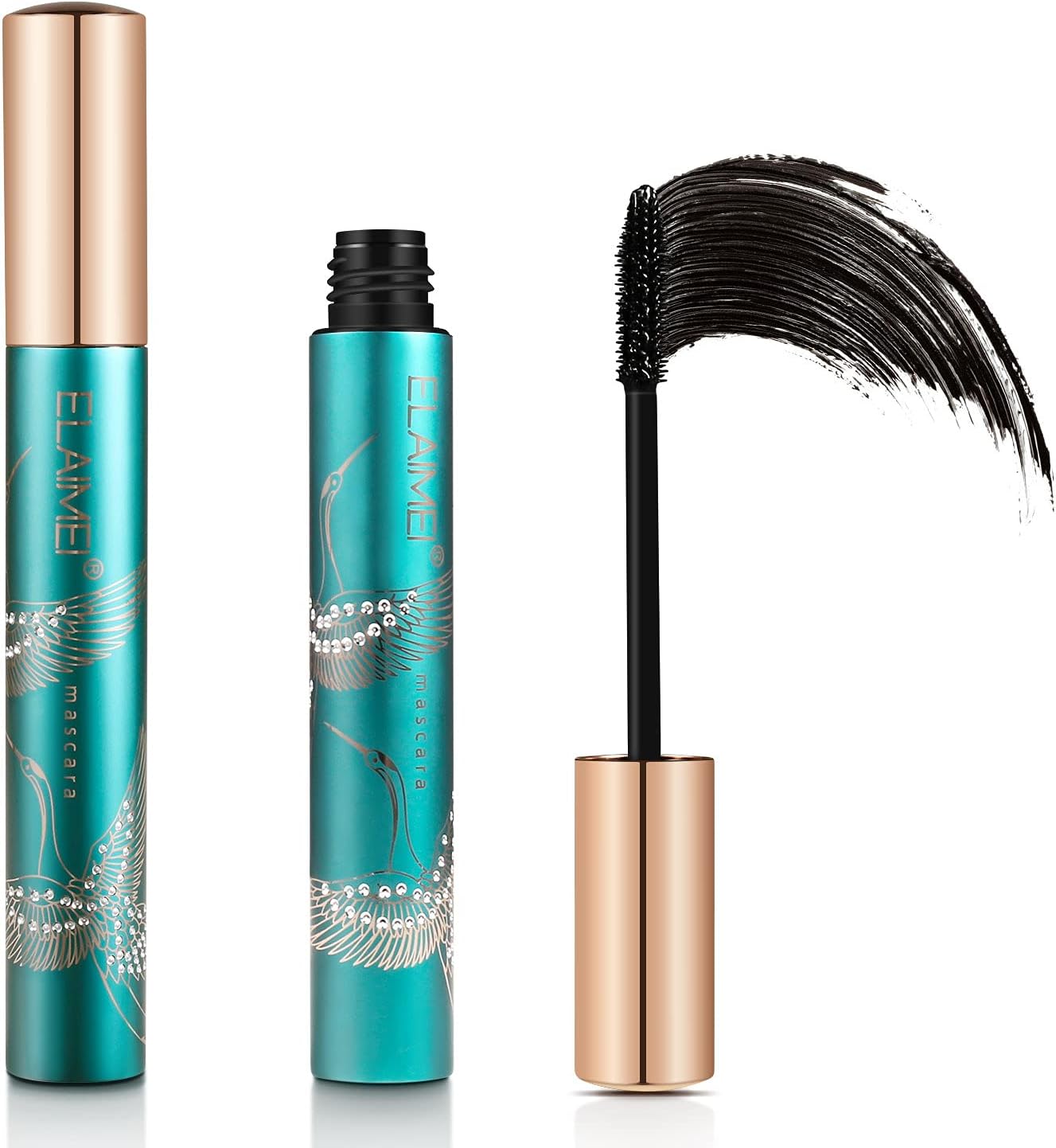 HUALIJIA 4D Silk Fibre Mascara, Black Waterproof Mascara, Extra Long