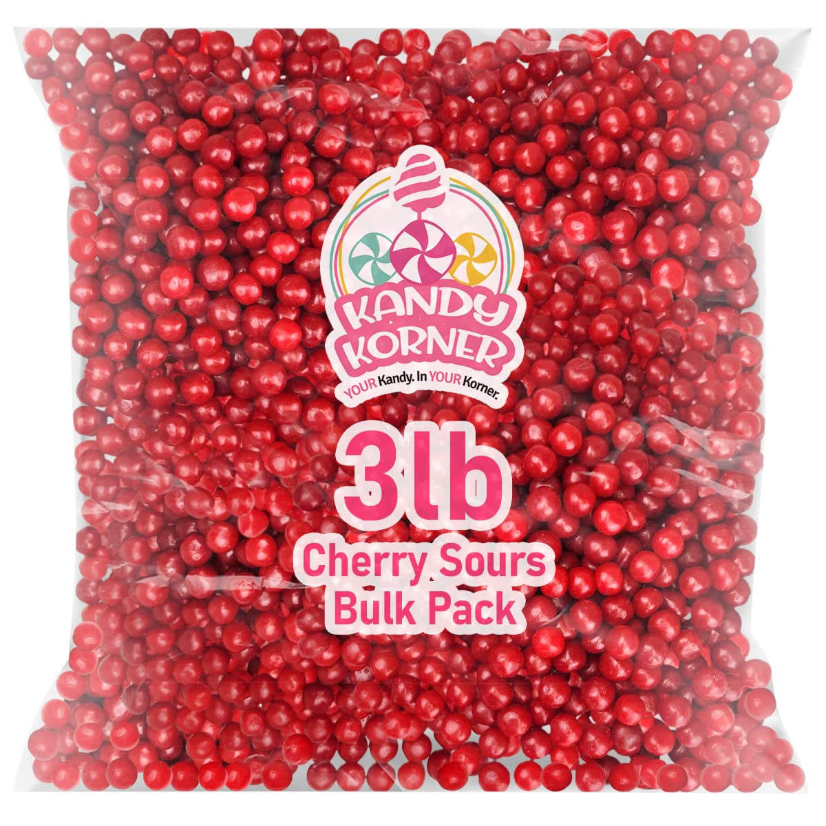 Red Cherry Sours Chewy Candy Balls for Kids or Adults