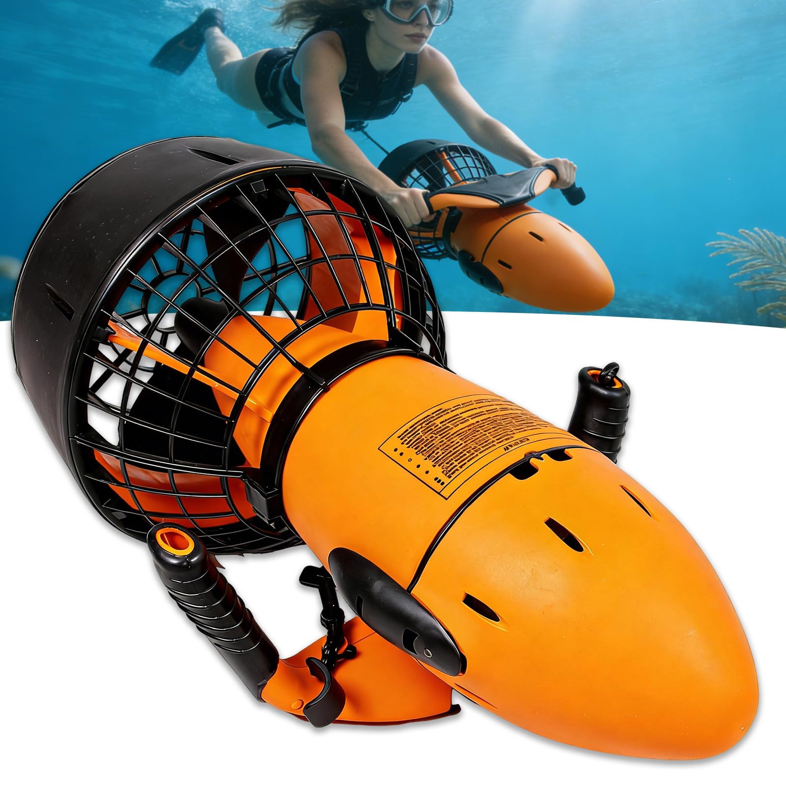 pedenencelia Underwater Thruster & Sea Scooter with 500W Brushless Motor, Dual Speed Water Propulsion, 3.7mph Swimming Booster, 40-70 Mins Runtime, for Scuba Diving & Snorkeling Adventures 500W