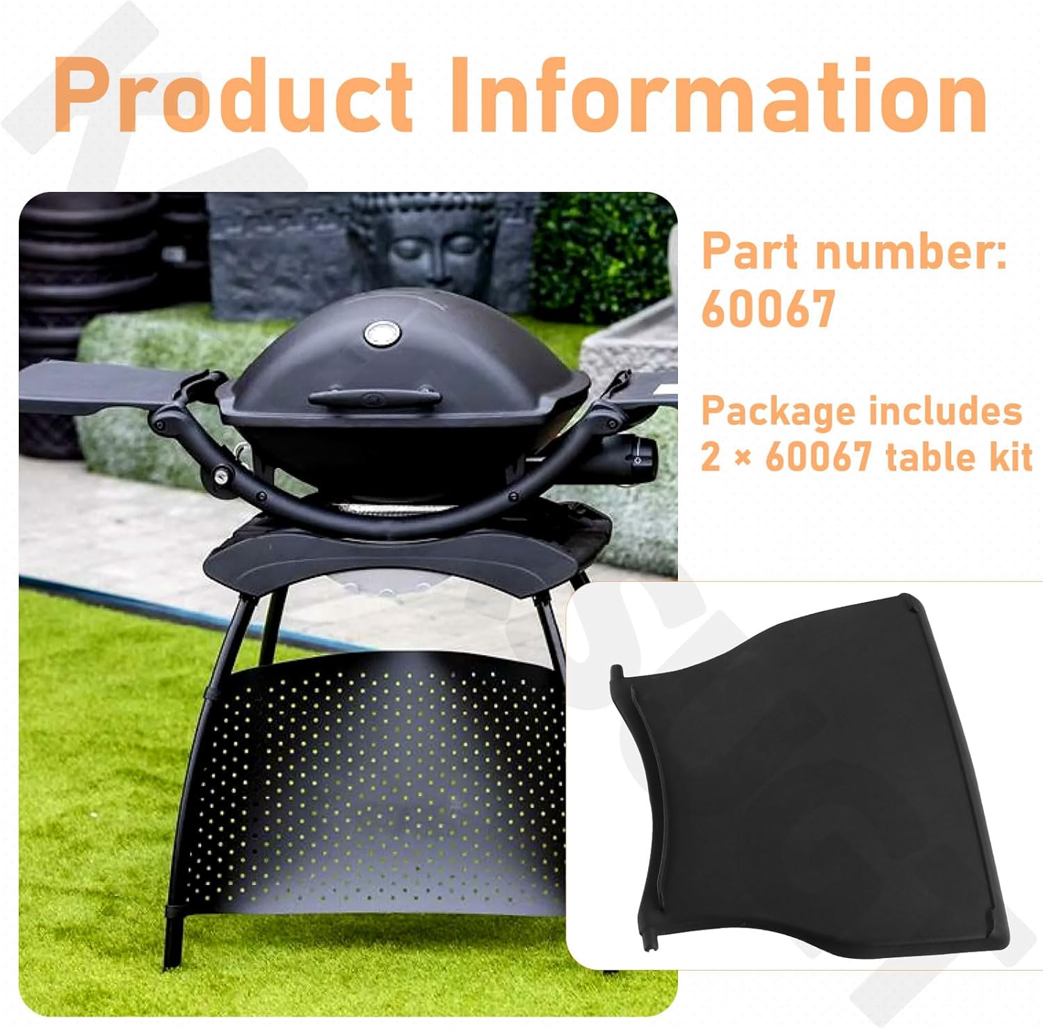 2 Packs 60067 Grill Table Kit Compatible with Weber 2014 Grill W1200 Q-1000 Q-1200 Q1000 Models