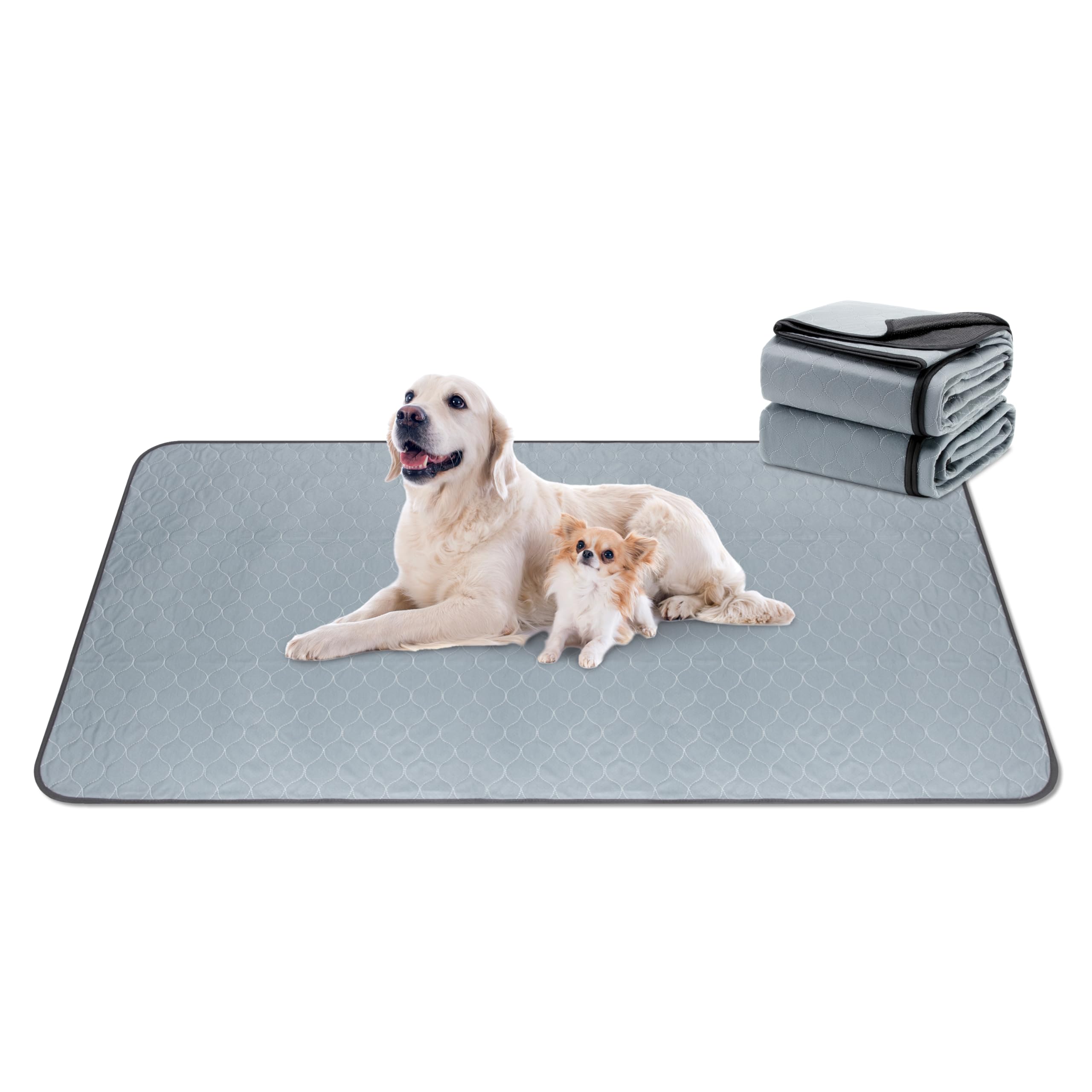 DAHAPYBOO Extra Large Washable Pee Pads for Dogs,2Pack Reusable Puppy Pads for Dogs,36x72 Non-Slip Waterproof Pet Training Pads for Crate, Playpen,