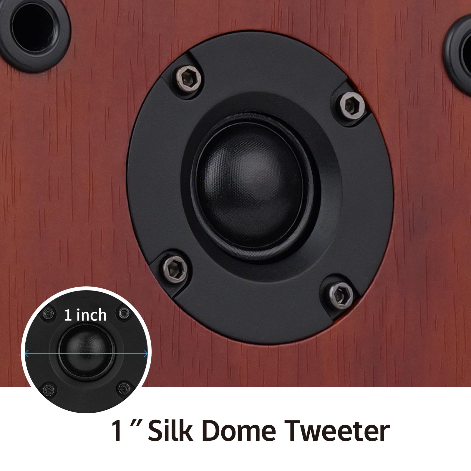 2 altoparlanti passivi da scaffale da 40 W per audio surround home theater, stereo e monitor passivo vicino al campo, a 2 vie, richiede un ricevitore o un amplificatore (marrone, coppia)