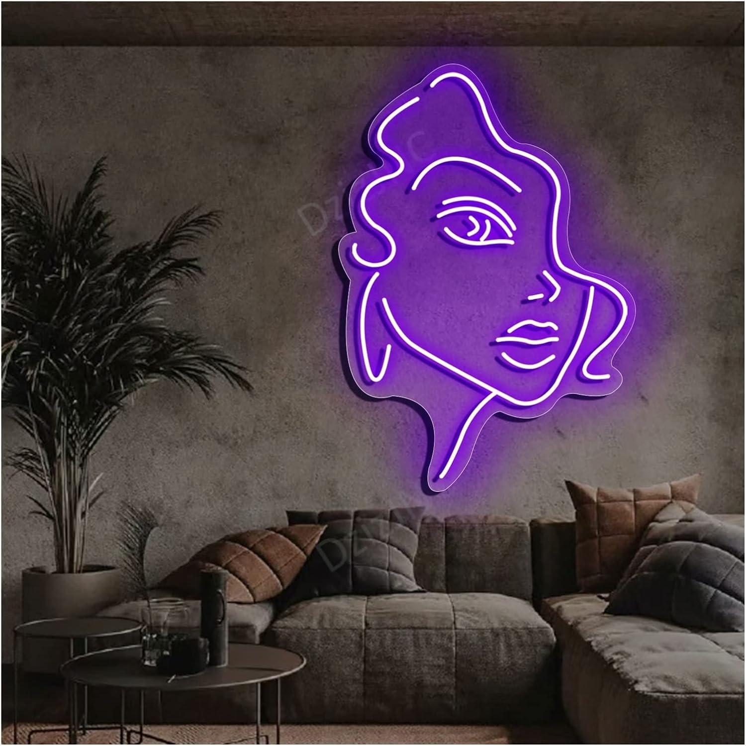 Neon LED Znak świetlny Neon Ludzka twarz, spersonalizowane przyciemniane światła neonowe Znaki do pokoju Sypialnia Dekoracje ścienne Prezenty, kolory można dostosować 34x50cm