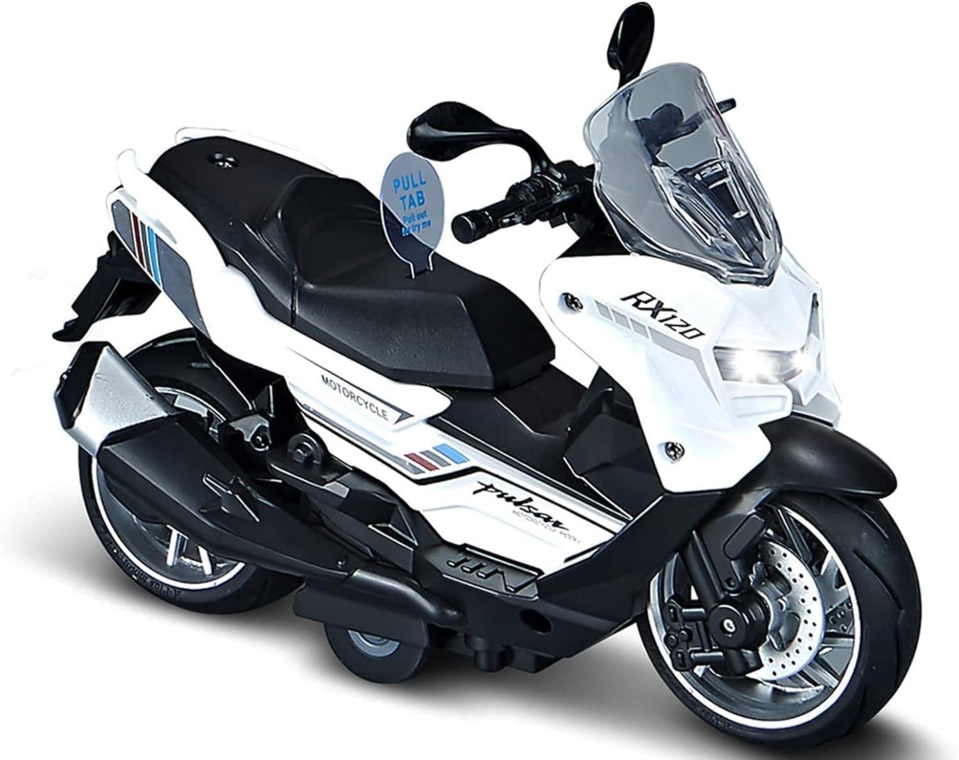 RuZon Pull Back Motorcycle Toys, Tiny Gift with Music Lighting, Latte Motorcycles Toy for Kids Boys Age 3-8 Year Old-Pack of 1-Pulsar RX120 Scooter (B0DG2XTKPS) Amazon Price History, Amazon Price Tracker