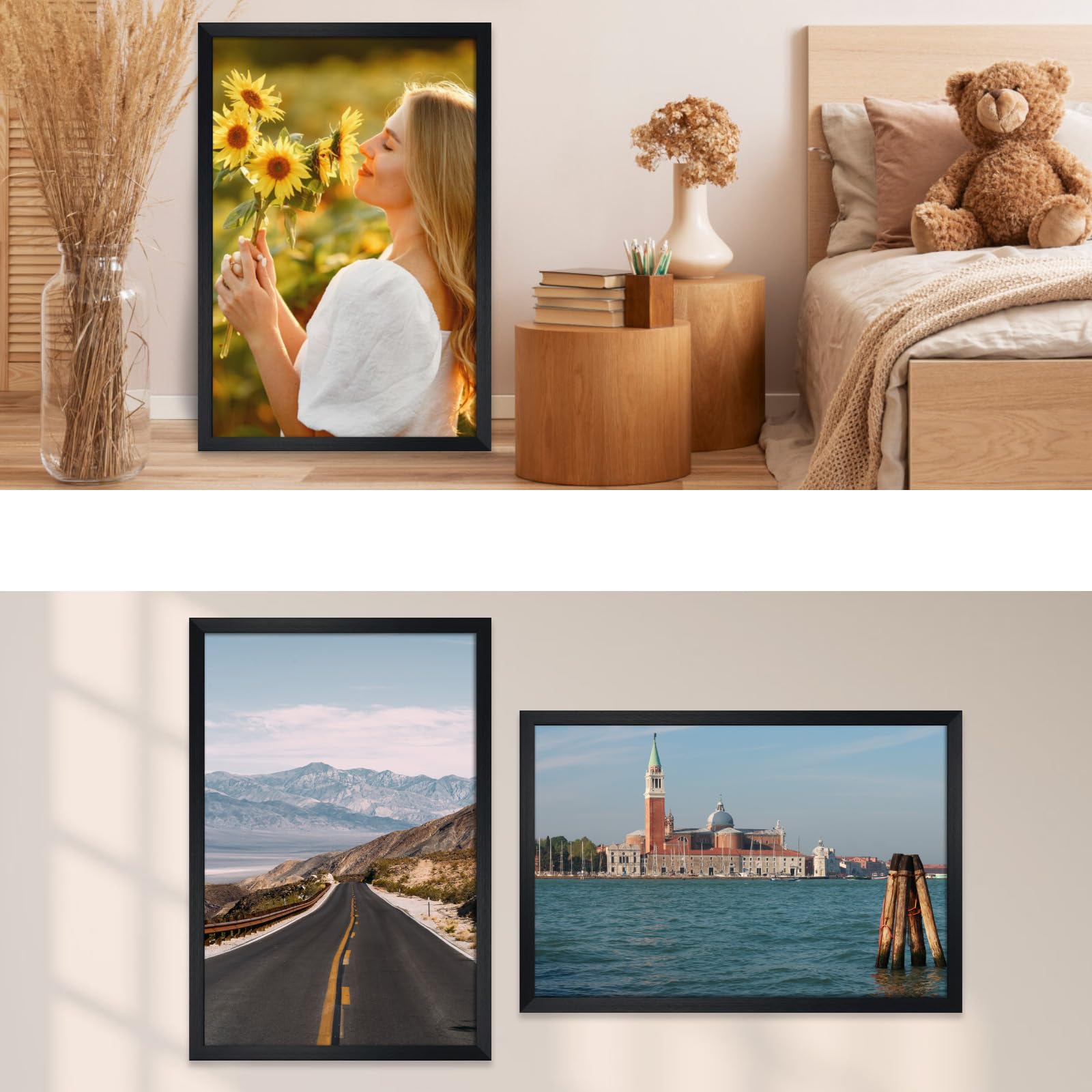 Giftgarden Posterrahmen, 61 x 91 cm, Schwarz, 36 x 24 cm, Bild für Wand, Einzelstück
