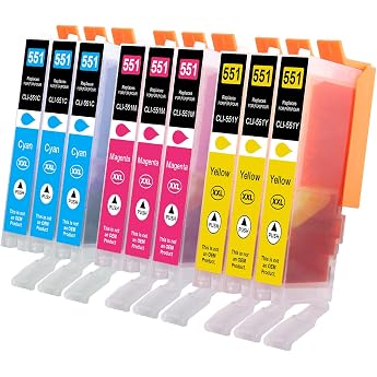 550XL 551XL Ink Cartridge Compatible with Canon 550 551XL for PIXMA IP7250 MX925 MX725 MG5550 MG5650 MG7550 MG6650 MG5450 MG6350 MG6450 MG7150