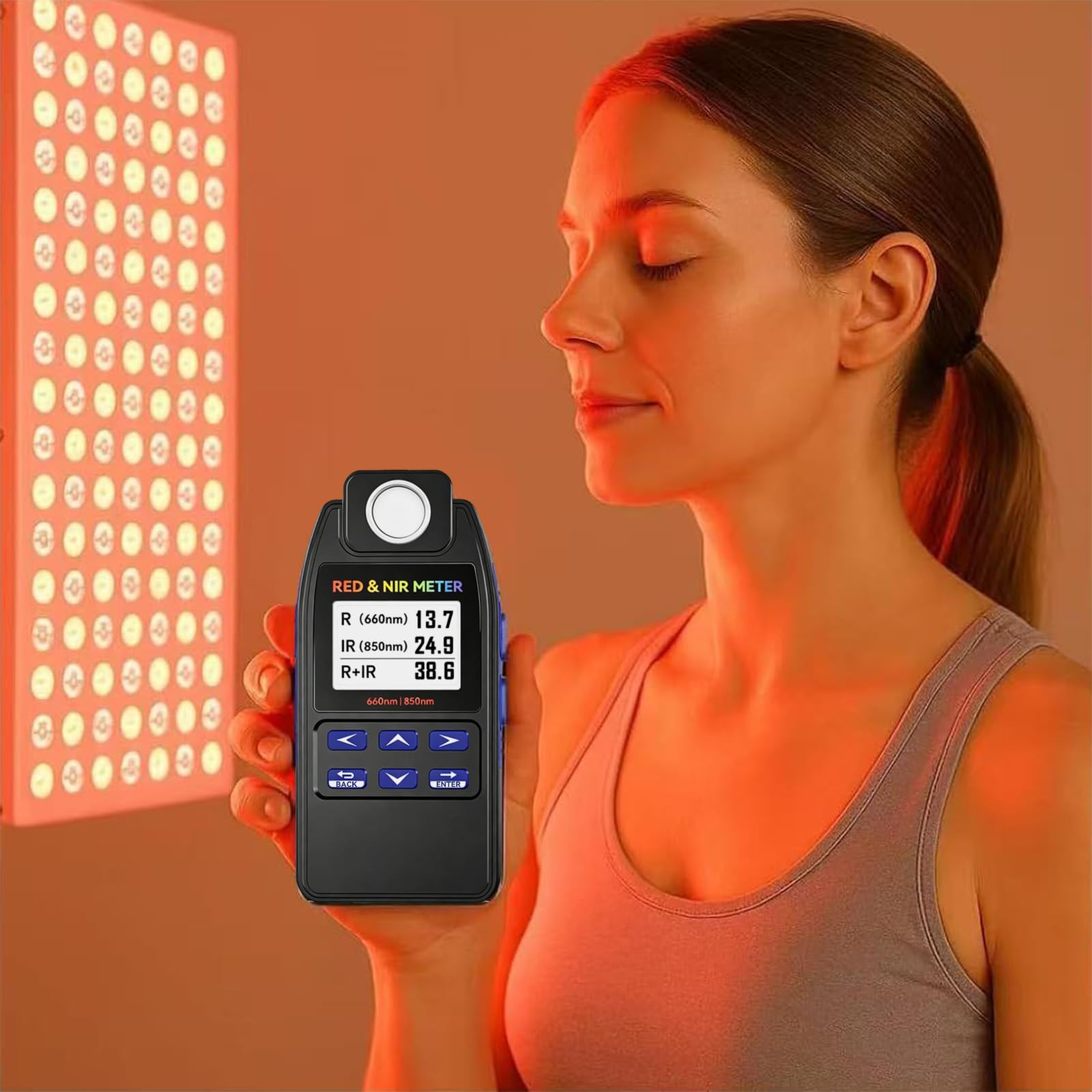 AH-DRNIR 660nm & 850nm Rot-/NIR-Lichtbestrahlungsmeßgerät – Professionelles Dualwellenlängen-Radiometer