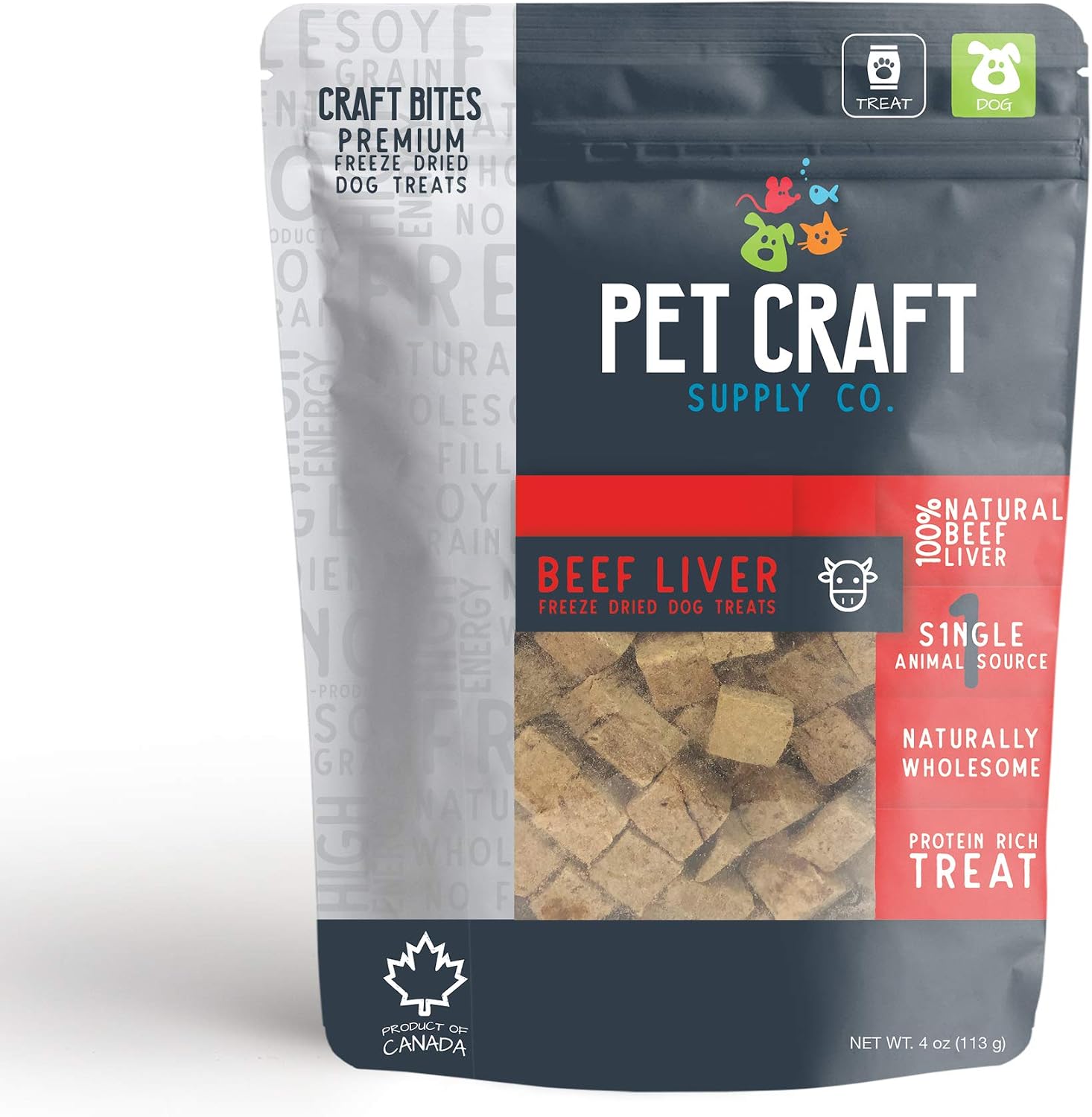 Pet Craft Supply Freeze Dried Dog Treats and Cat Treats - Naturally Wholesome Grain Free Single Animal Source Protein Rich Treats