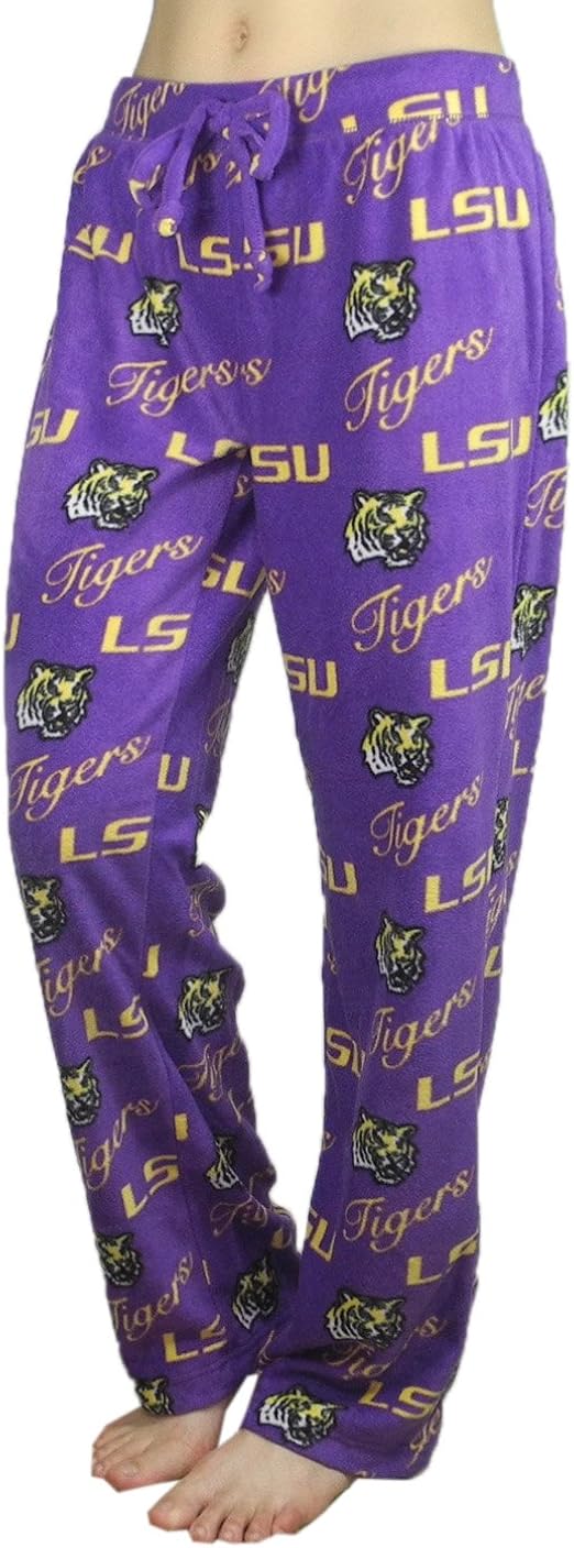 NCAA LSU Tigers Womens Polar Fleece Pajama Pants XL Multicolor Sports & Outdoors