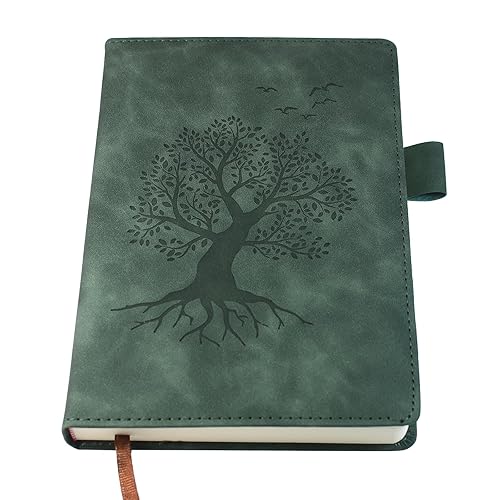 A5 Ruled Notebook Journal - Hardcover Executive Notebooks with Premium Thick Paper, Tree of Life Design, 8.3"×5.7",360 Page, Perfect for Office Home School Business Writing & Note Taking (Green) - Green