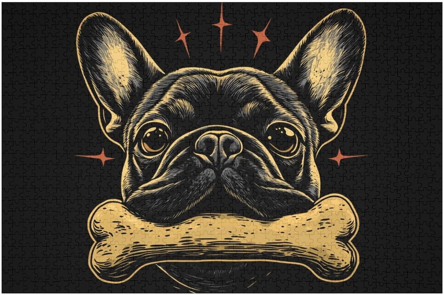 Bulldog Bone Wood Puzzle Challenging Jigsaw Puzzles for Women Men