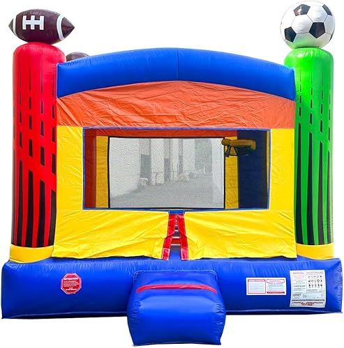 Crossover Rainbow Sports - Casa inflable de rebote 13 x 12 x 13 pies Gran unidad inflable de castillo para niños Casa de rebote de fiesta al aire