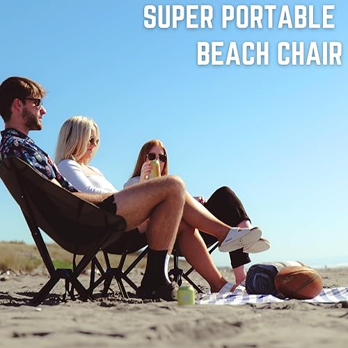 Miniatura 3 de ADJ-BS Silla de playa plegable para adultos, sillas plegables ligeras y portátiles con bolsa compacta, silla ajustable al aire libre para playa,