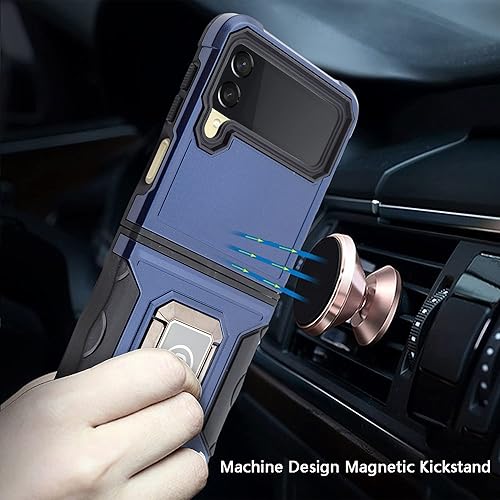 Miniatura 2 de Compatible con Galaxy Z Flip 3 Ring Case, Slim Magnetic Phone Case Premium Thin Full Protection Hard PC con agarre antideslizante, funda protectora