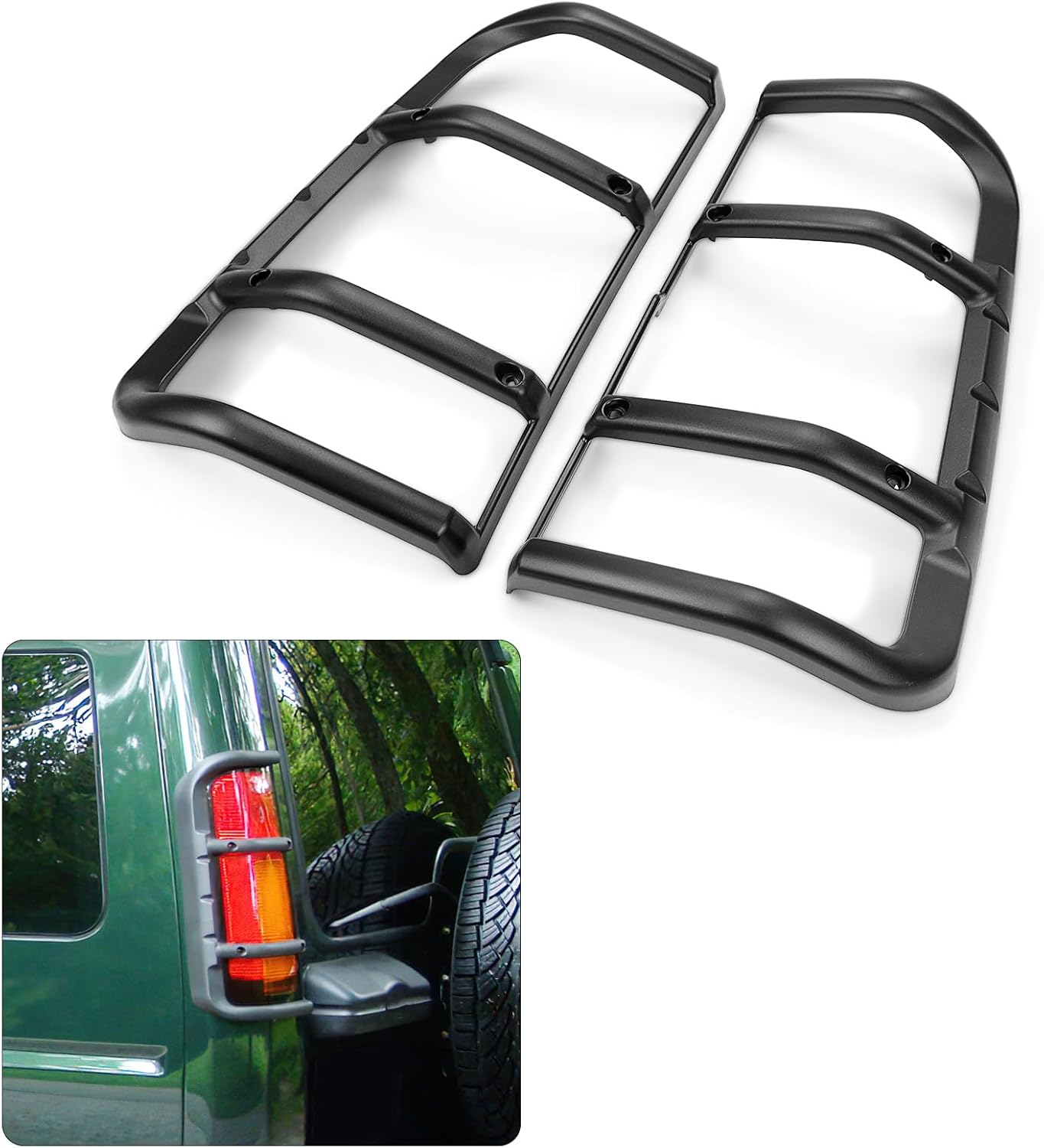 2Pcs Rear Tail Light Lamp Guards Set Plastic for Land Rover Discovery 2 II 1999-2004 Replaces STC53194