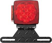 Vista 4 de CZC AUTO Soporte de luz de aluminio para matrícula de remolque con orificio de montaje de luz para remolques camiones (negro)