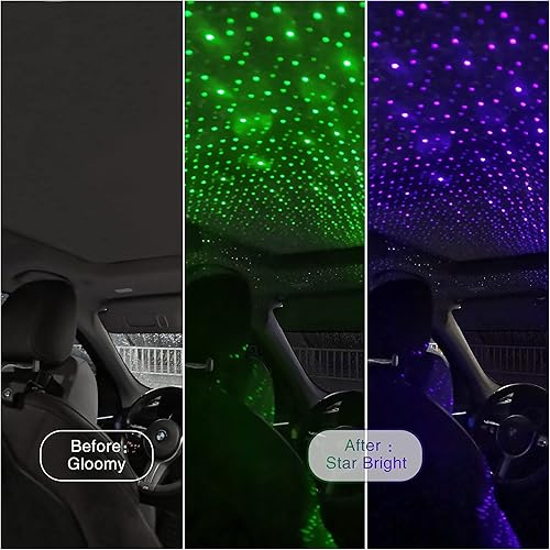 Miniatura 2 de 2 piezas de proyector de estrellas de luz nocturna, accesorios de coche para mujeres y hombres, luces LED románticas para el interior, luces