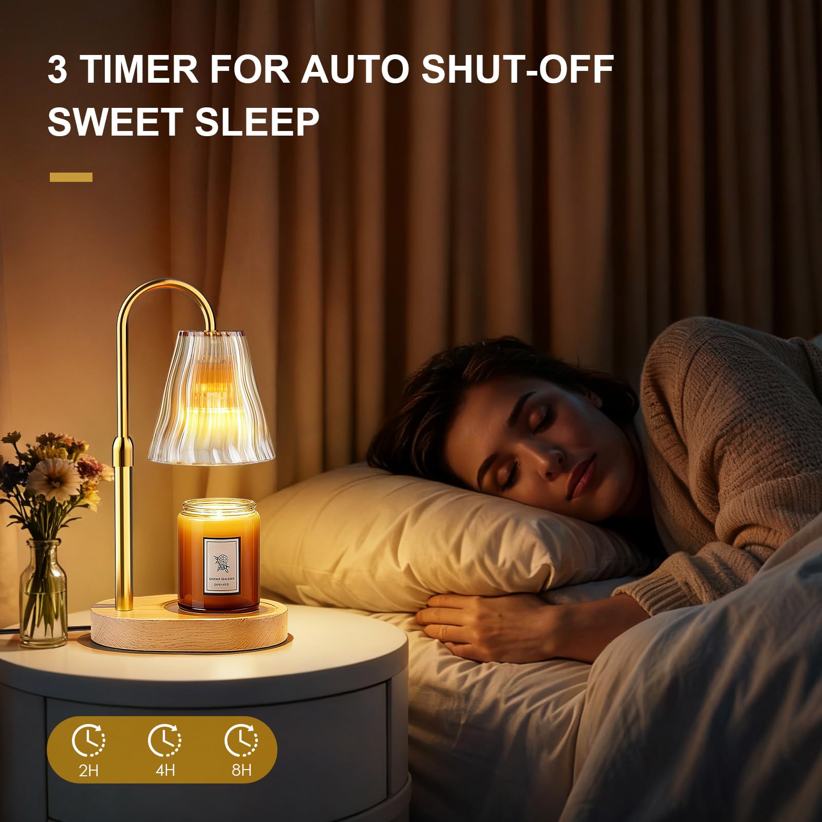 Lampada scalda candela con timer dimmerabile, regalo di compleanno per donne e mamme, decorazione per la casa, nuova decorazione per la casa, scaldacera per candele in barattolo, con 2 lampadine