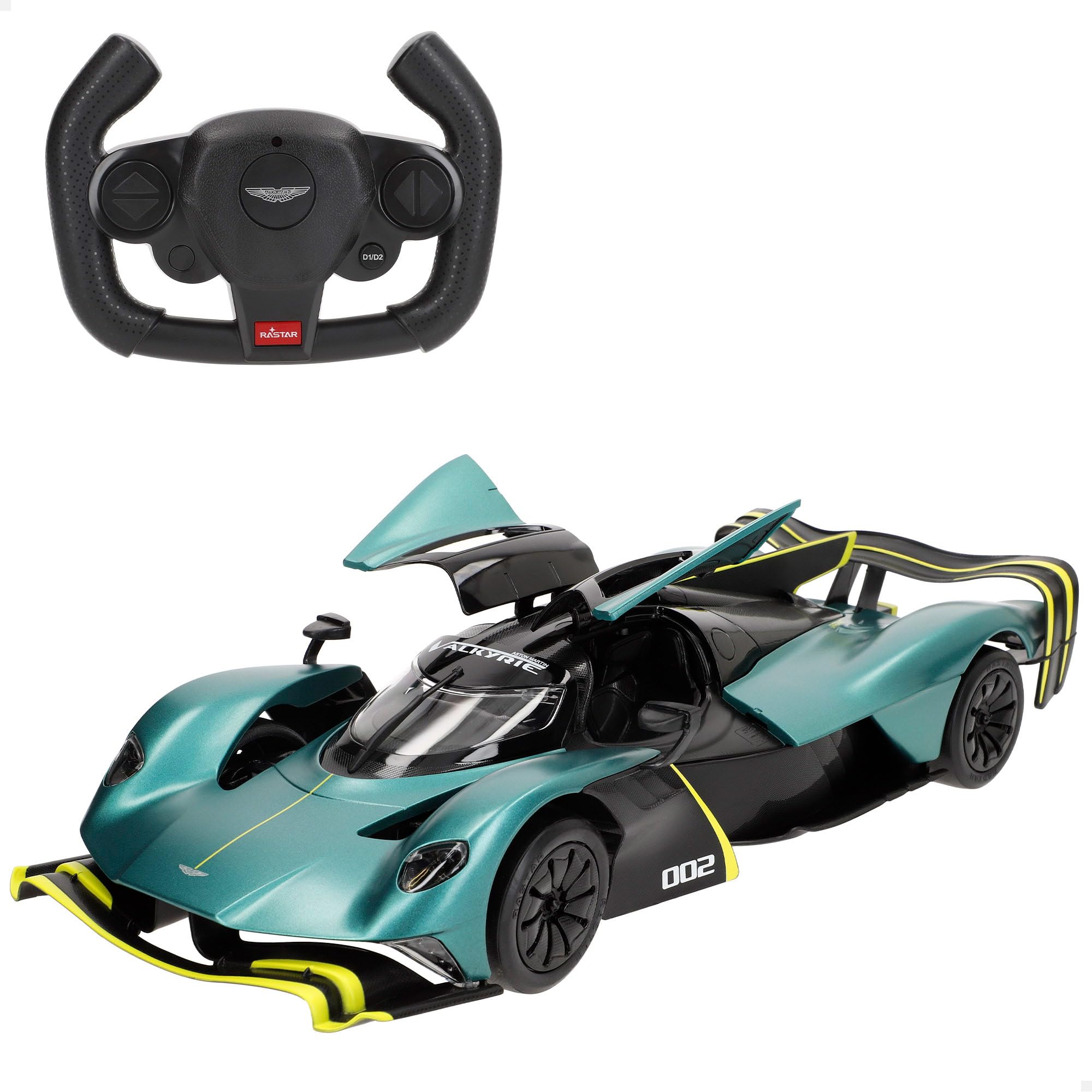 COLORBABY RASTAR Coche teledirigido Aston Martin Valkyrie AMR Pro, Licencia Oficial, Escala 1/14, 2.4 GH.z, USB, Puertas abatibles, Coches teledirigidos, Incluye Luces, +6 años (41290)