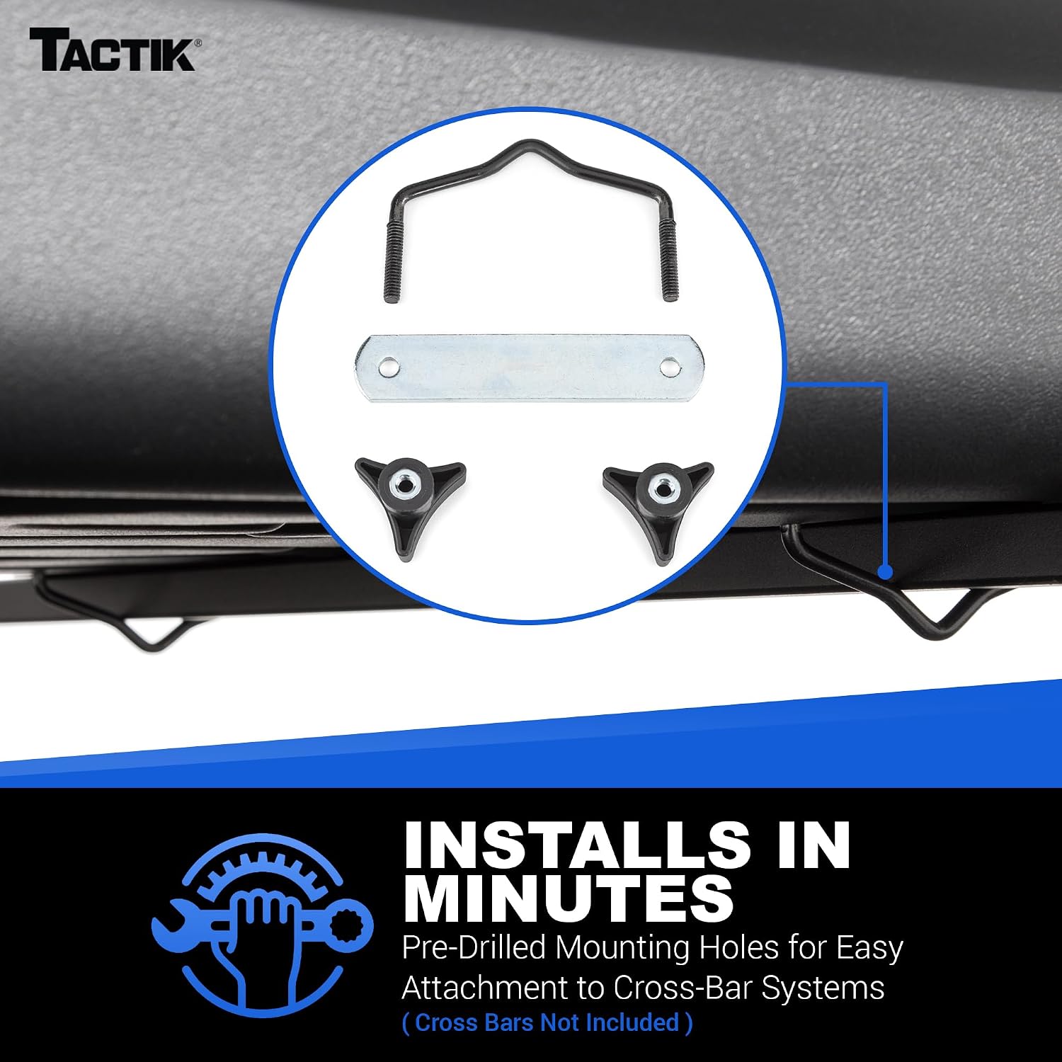 TACTIK Rooftop Cargo Carrier Hard Shell, Large, Grey - Rooftop Cargo Carrier for Top of Vehicle - Car Roof Cargo Carrier - Load & Unload from Both Sides - Made in USA - 46.5" x 30.5" x 17.75"