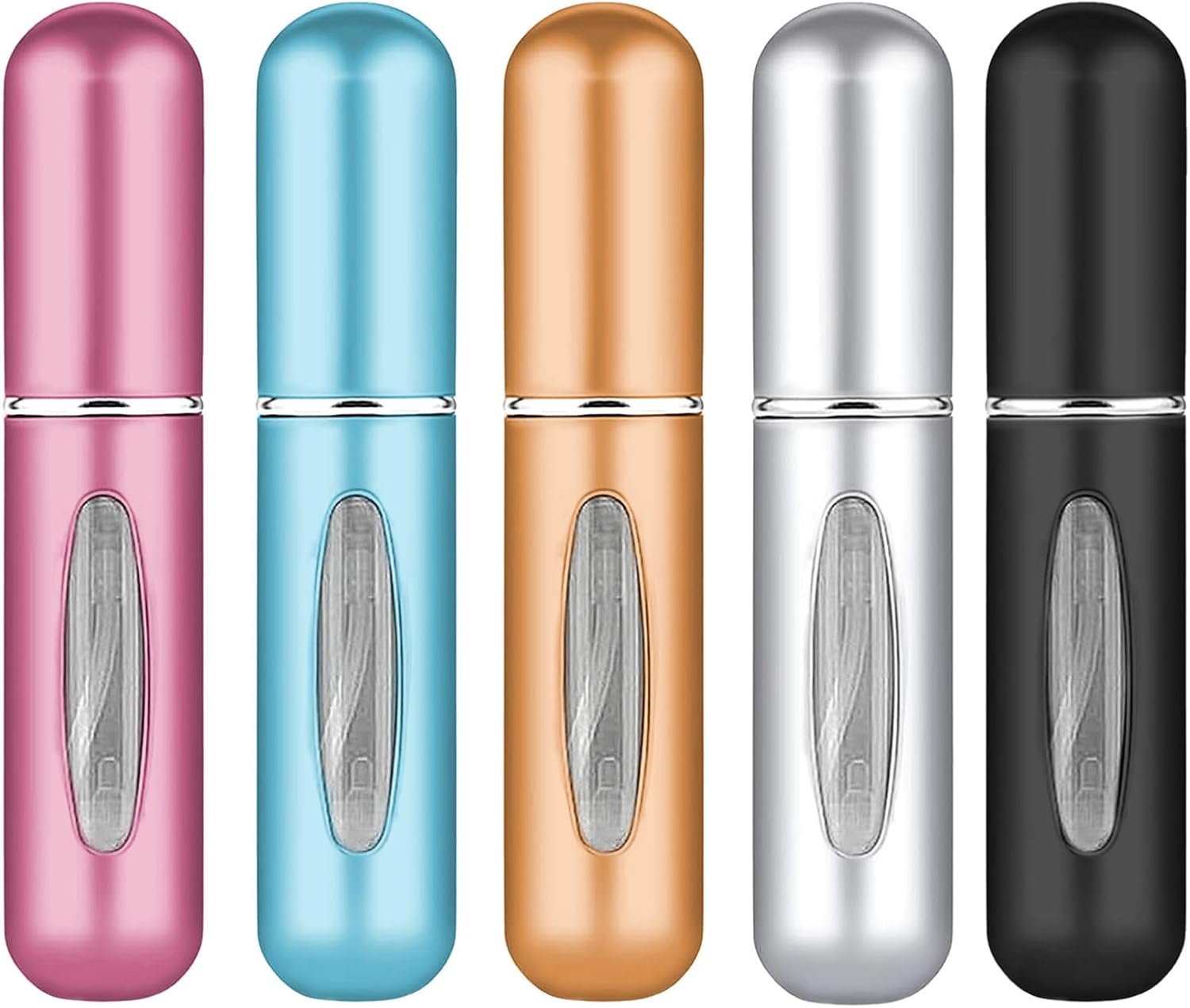 5pcs Travel Mini Bottle Set, 5ml Waterproof Perfume Spray Bottle, Empty Spray Bottle Easy to Refill, Portable Woman Outdoor Activities Holiday and Business Tote Bag