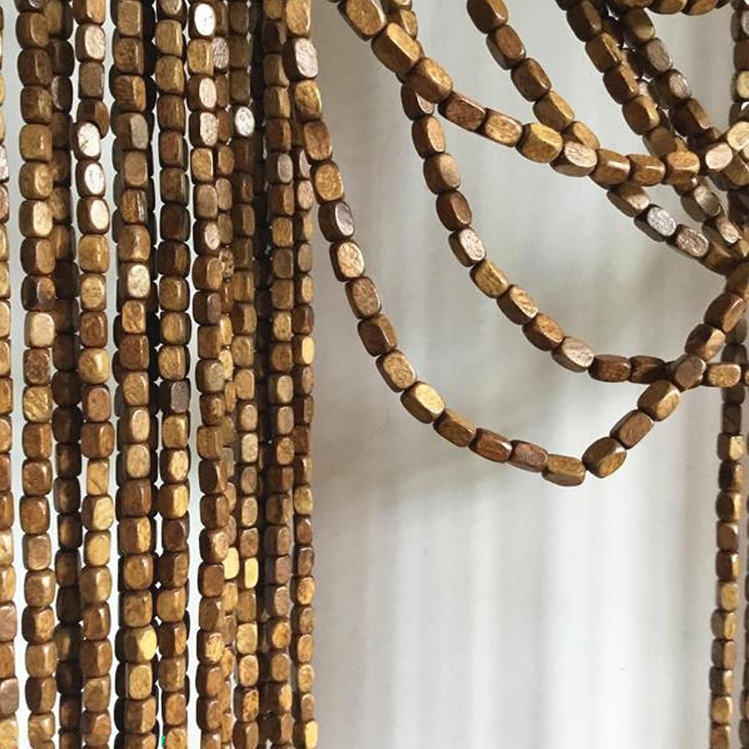 Rideau de séparation de pièce en perles de bois cloison amovible bambou pour entrée 70x190