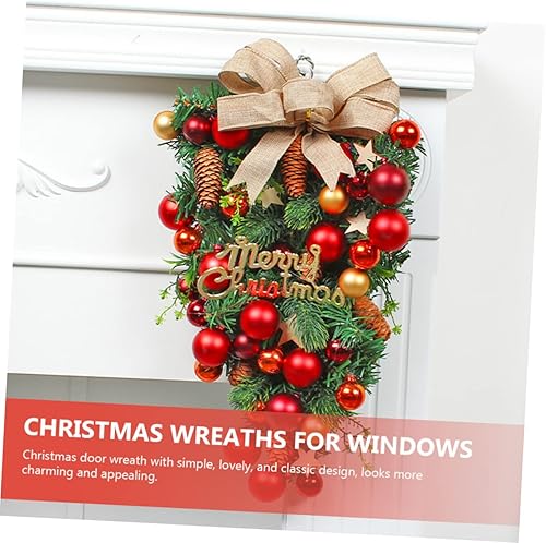 Miniatura 8 de BESTOYARD Decoración de Navidad con aguja de pino, adornos para decoración de corona, guirnalda para puerta delantera, lágrima para puerta,