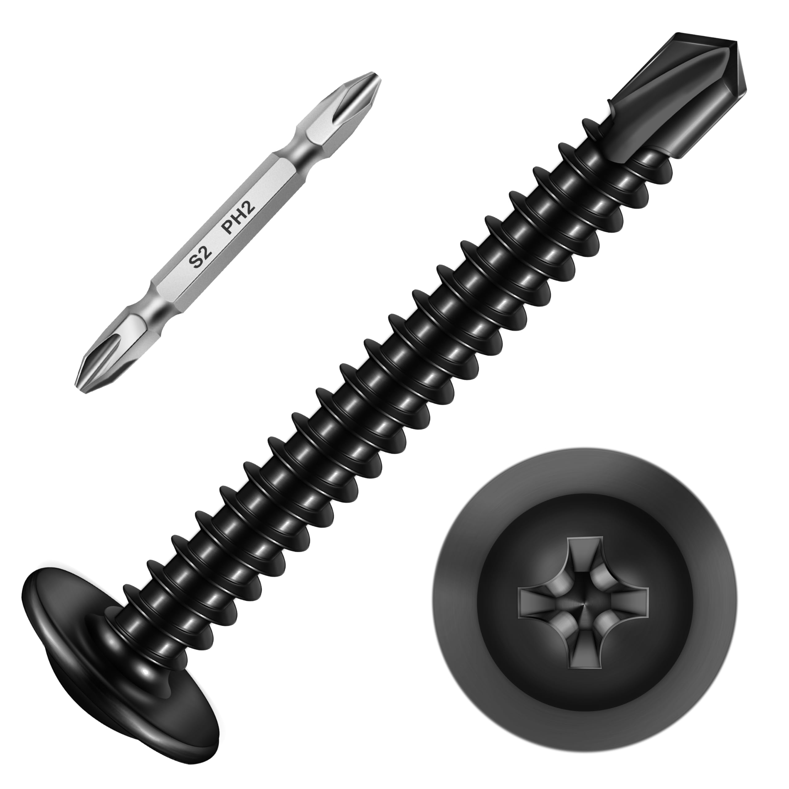 Self Tapping Screws for Metal - 200 Pack -11 Self Tapping Screws for Metal - 200 Pack -11