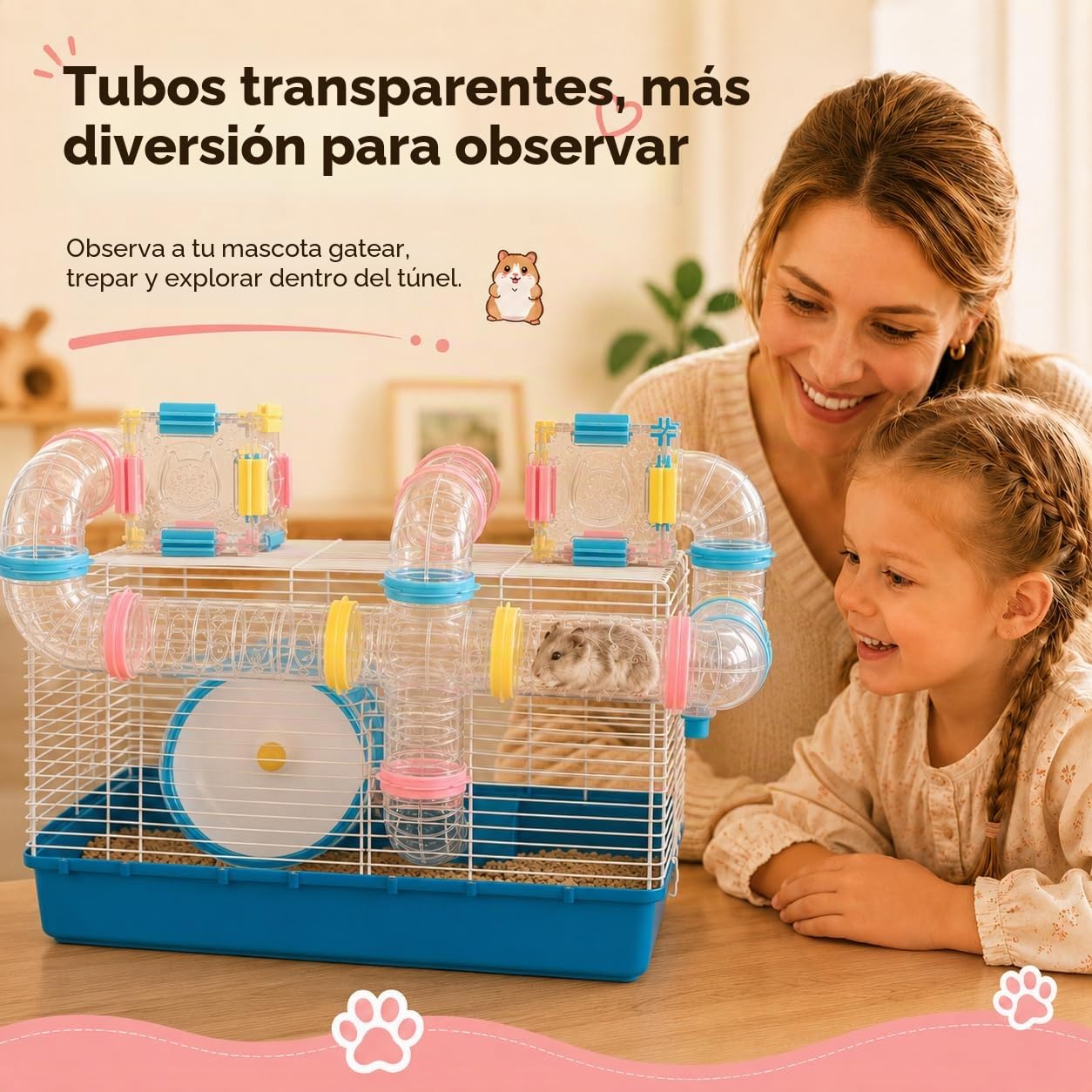 94 Piezas de Bricolaje Hámster Túnel Patio de Recreo Módulo,Tubo Casa Plataforma Accesorios de Jaula para Hámster de Ratón y Otros Animales Pequeños