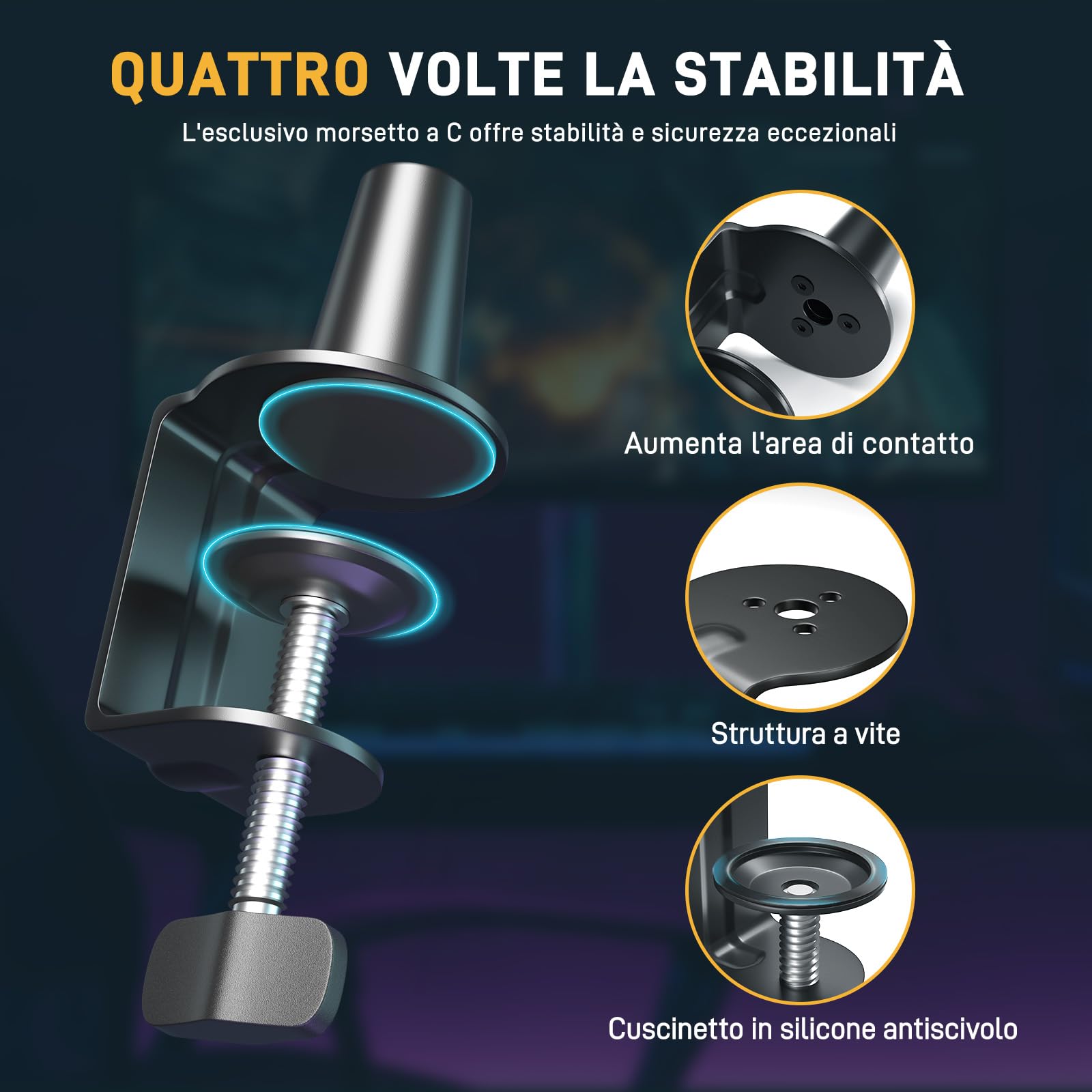 MAONO Bras Microphone - Bras Microphone Low Profile avec Gestion de Câbles, Espace de Travail Épuré, Pince de Bureau, Réglage Précision pour Podcast/Streaming/Gaming/Bureau Domicile - BA92 Noir