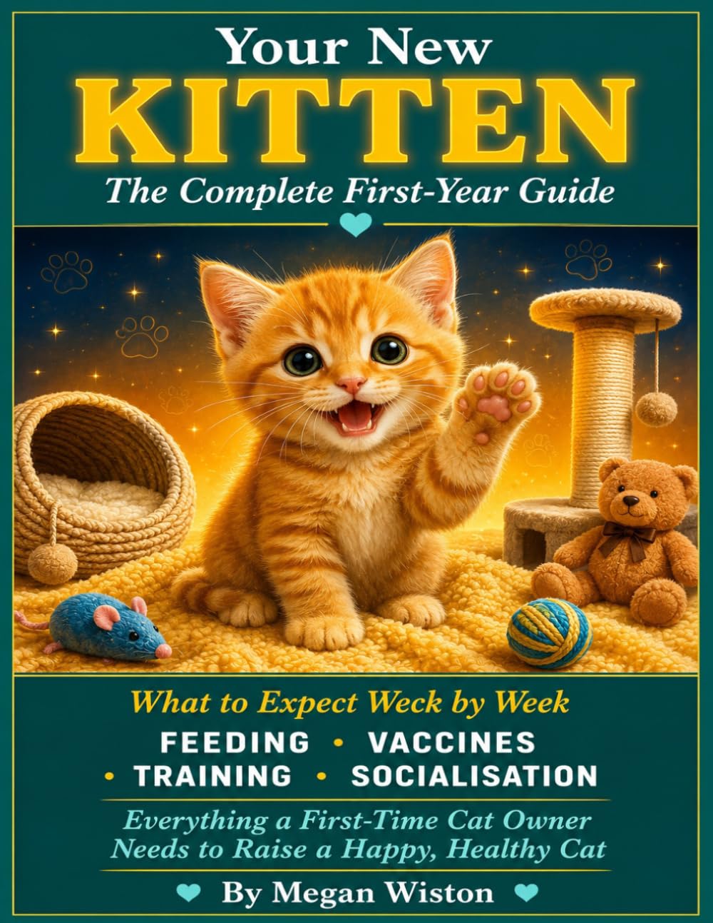 Your New Kitten: The Complete First-Year Guide. What to Expect Week by Week, How to Feed, Vaccinate, Train, and Socialise Your Kitten, and Everything a First-Time Cat Owner Needs to Raise a Happy.
