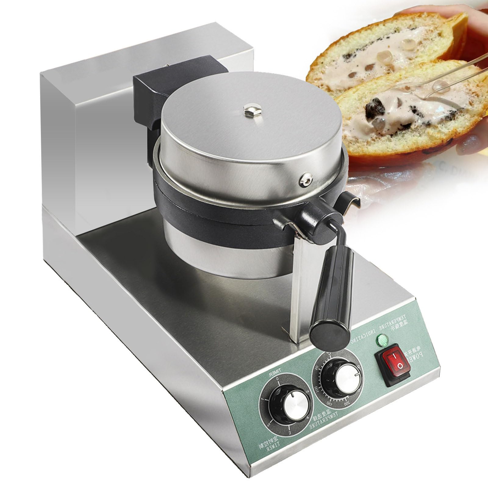 XCSCUK Sandwich Toaster Burger Maker,1300 W Press Sandwich Maker,180°rotatable,Grilled Sandwich Maker Machine,for Household & Commercial Use (Single)