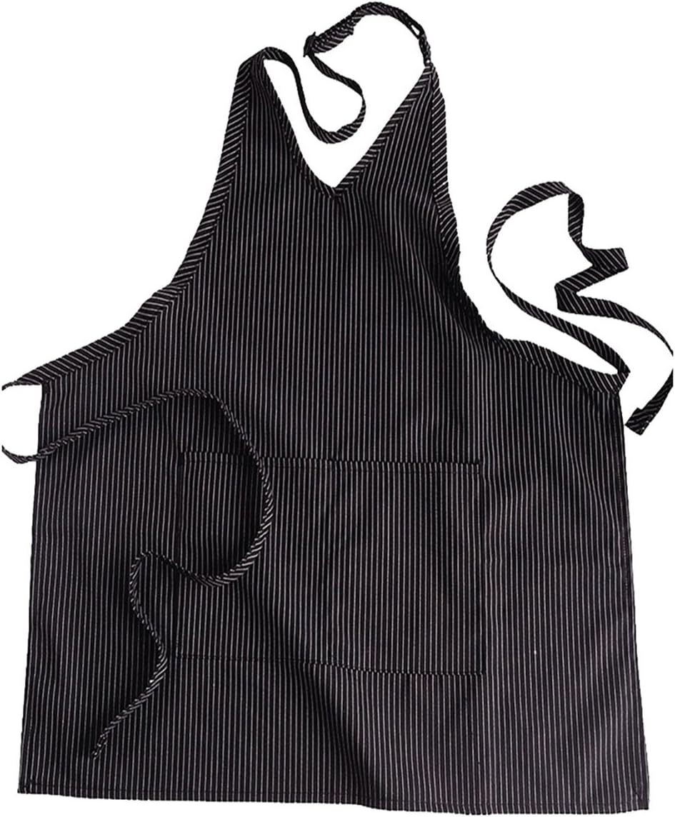 Edwards GarmentEd Garments V-Neck Patch Pocket Bib Apron, BLACK, One Size