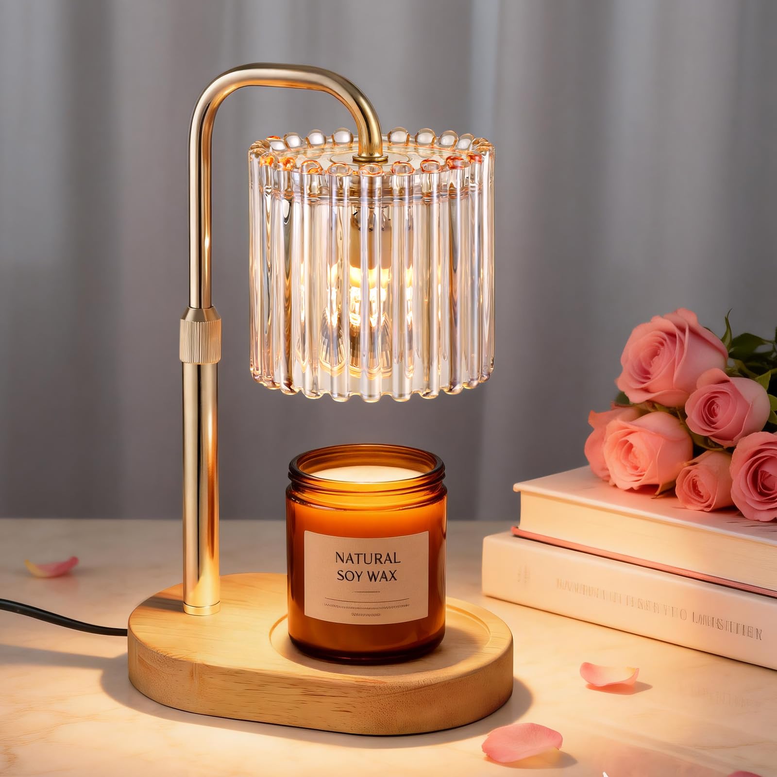 Tuocal Candle Warmer Lamp with Timer, Electric Candles Melting Light 2 Bulbs Adjustable Height and Brightness Jar Candles Flameless Burner for Women's Birthday Various
