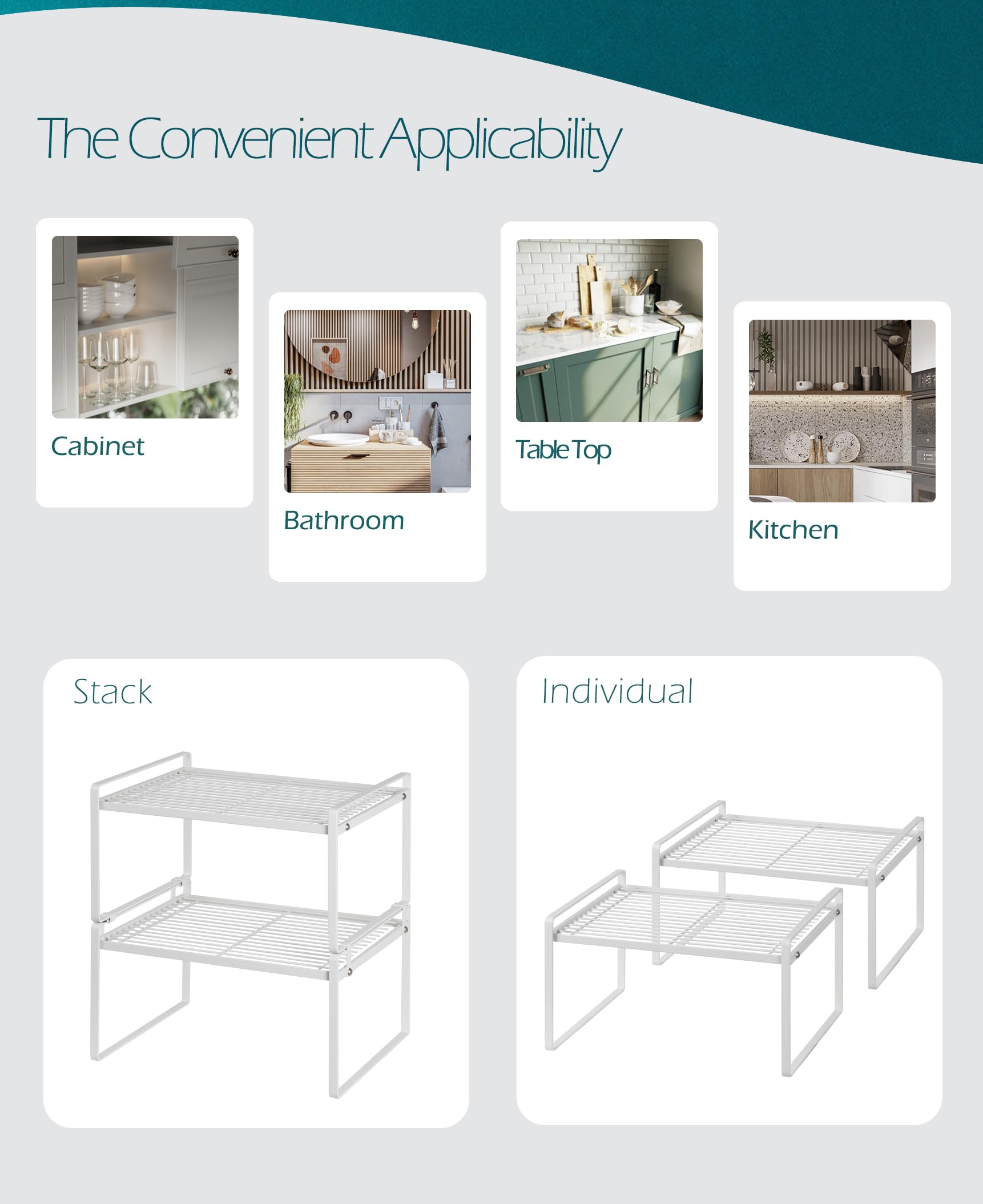 Lot De 2 étagères Empilables Pour Armoires – Étagères