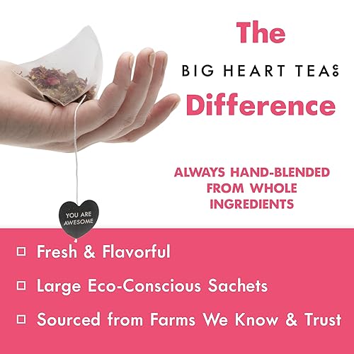Miniatura 10 de Big Heart Tea Co Bolsas de té  Royal Treatmint Lavender Mint  Certificado orgánico té descafeinado de hierbas ayurvédicas en cero bolsas de plástico