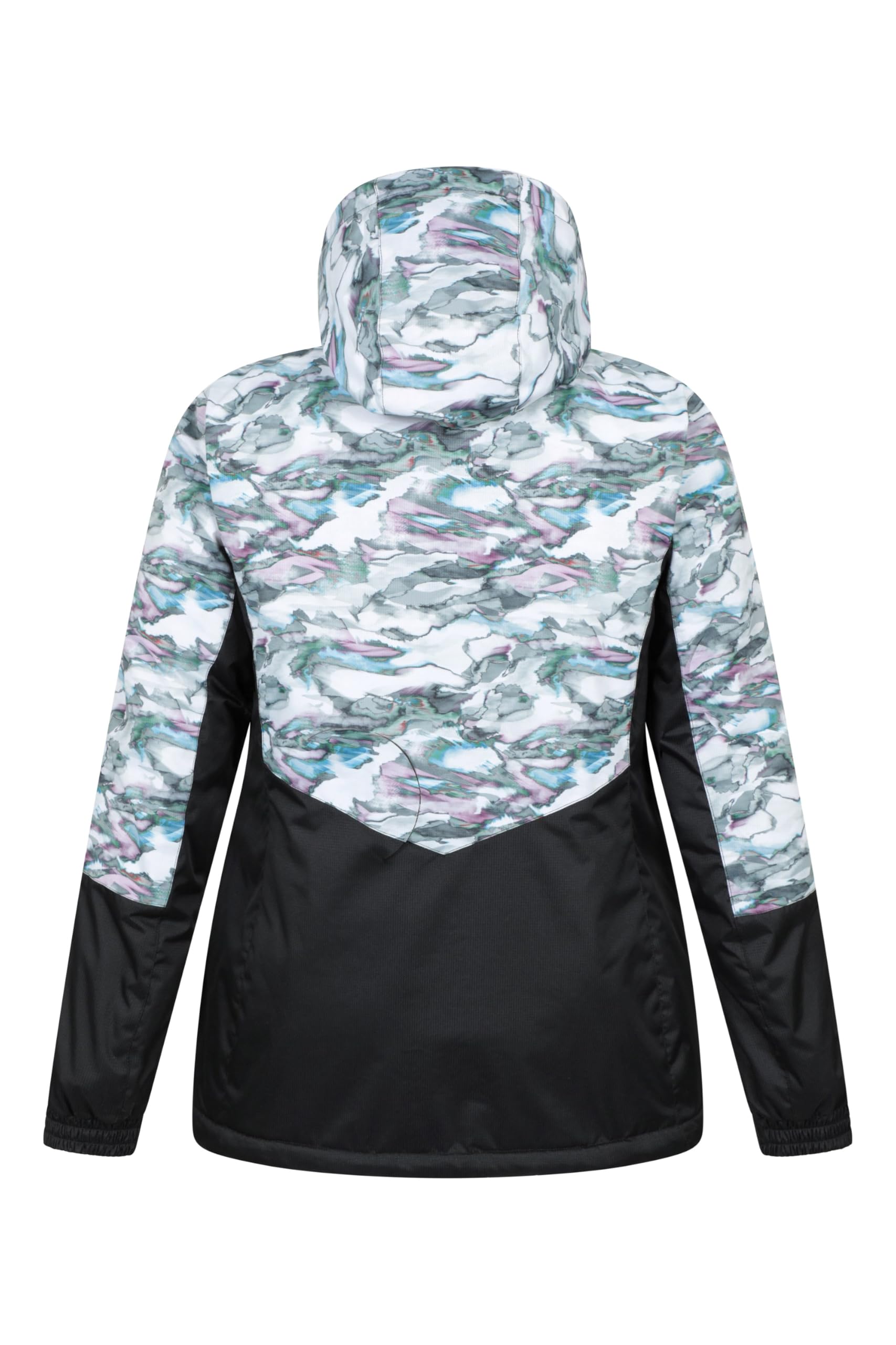 Mountain Warehouse Dawn Veste de ski pour femme – Imperméable à la neige – Veste chaude doublée en polaire, poignets réglables, ourlet et capuche – Vêtement de ski idéal en hiver, gris, taille 38