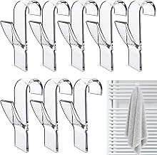 8 x Round Radiator Hooks, White Towel Hook, Bathroom Towel Hook, Drying Towel Hook, All Standard Radiators (Transparent)