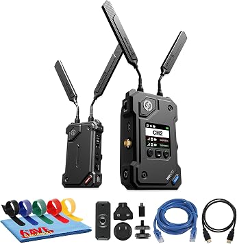 Hollyland Cosmo C2 Wireless Video Transmission System, HDMI SDI Transmitter and Receiver Kit, 3000ft Range, 1080p60, RTMP NDI HX Streaming Bundle