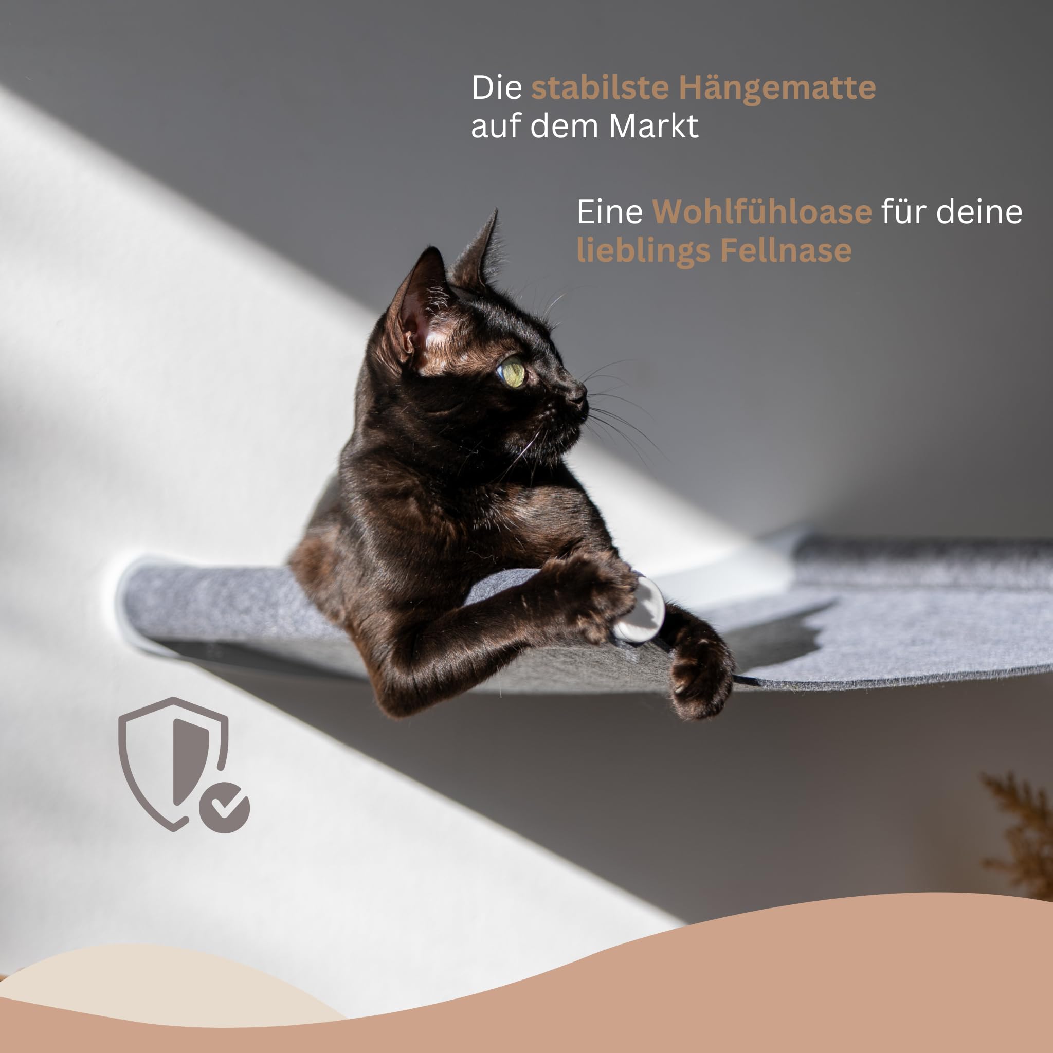 AZANO Amaca per gatti XL, in metallo, design da arrampicata a parete per gatti, extra grande e stabile, colore grigio