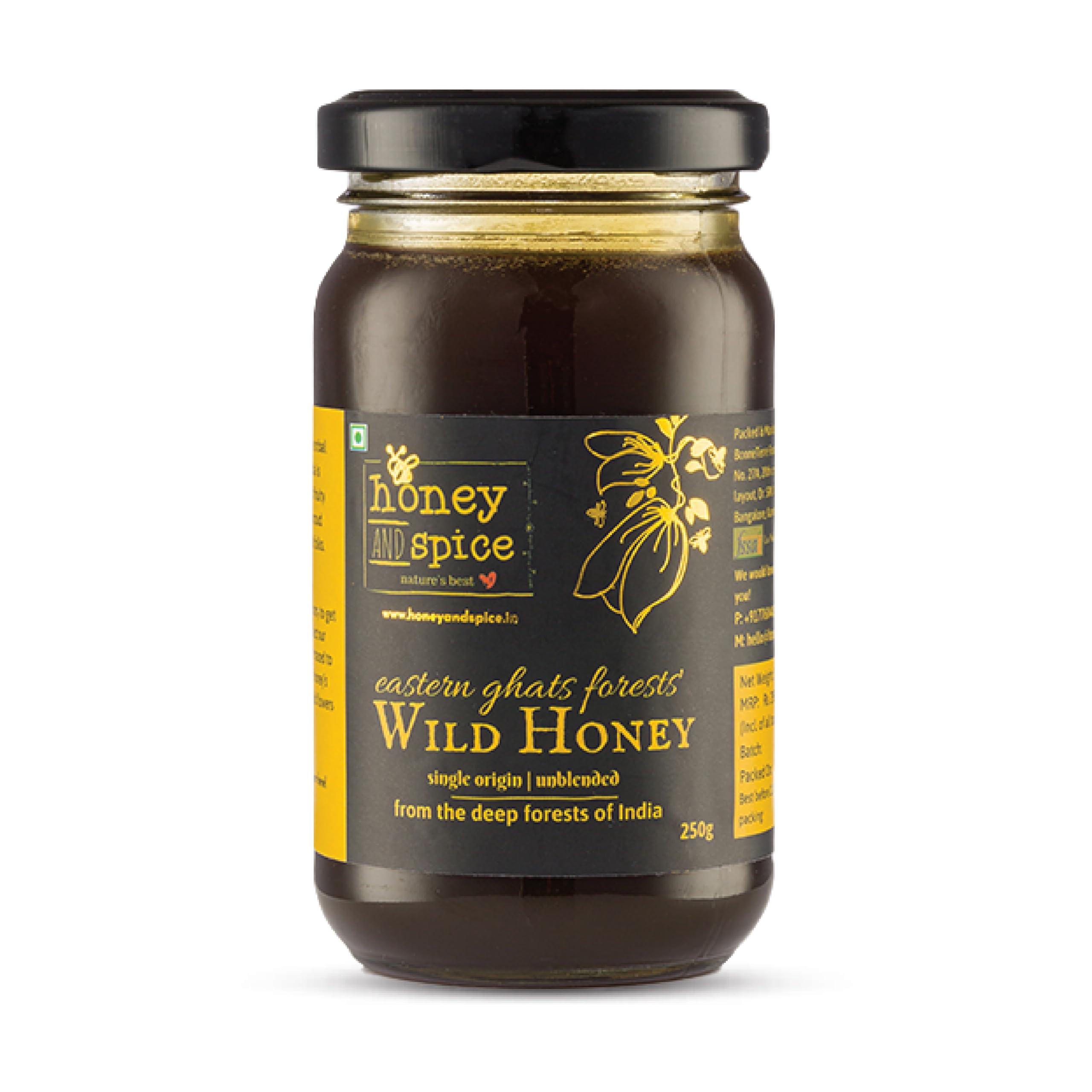 Honey and Spice - Eastern Ghats Wild Honey (500g) | From the dense forests of Eastern Ghats | 100% Raw and Pure | Single Origin | Unblended | Natural and Original | Unprocessed | No Added Sugar
