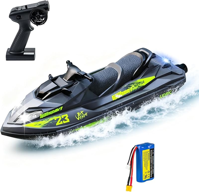 UDI023 RC Boat for Kids & Adults, 20KM/H Vortex Jet Remote Control Boat | Self-Righting, Water Cooling System, High Speed Boat for Lakes and Pools, 2000mAh Batteries for 10 Mins Run Time