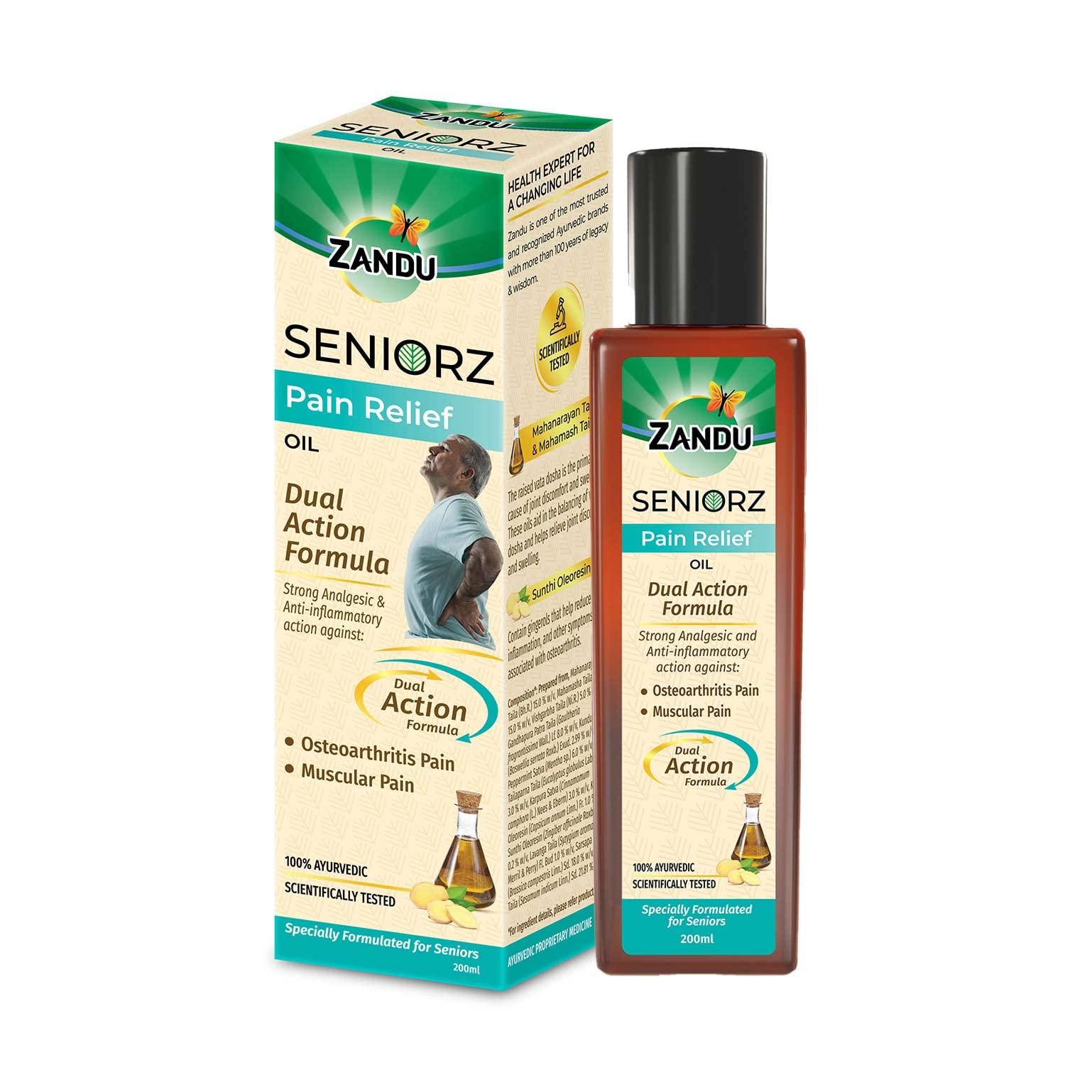 Zandu Seniorz Pain Relief Oil, 200ml, Helps Reduce Joint & Muscular Pain, Long lasting relief from Knee, Neck, Back, Shoulder, Wrist Pain, 100% Ayurvedic & Natural (B0BS3YSFXM) Amazon Price History, Amazon Price Tracker