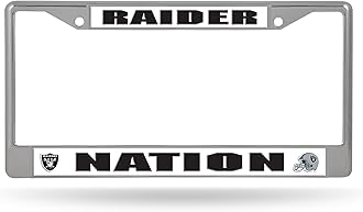 Rico Industries NFL Football Premium 12" x 6" Chrome Frame with Plastic Inserts - Car/Truck/SUV Automobile Accessory